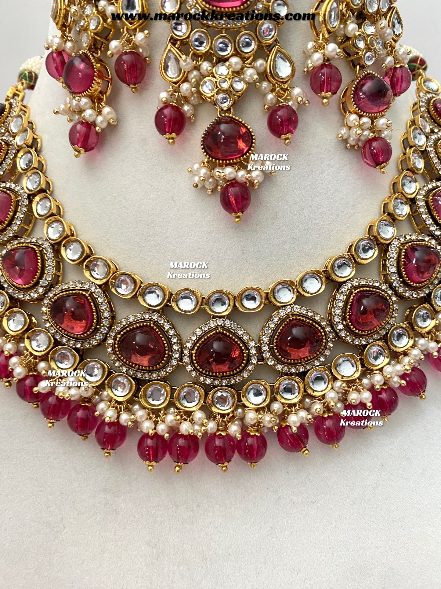 Harsha Premium Quality Kundan and Monalisa stone Statement Necklace set