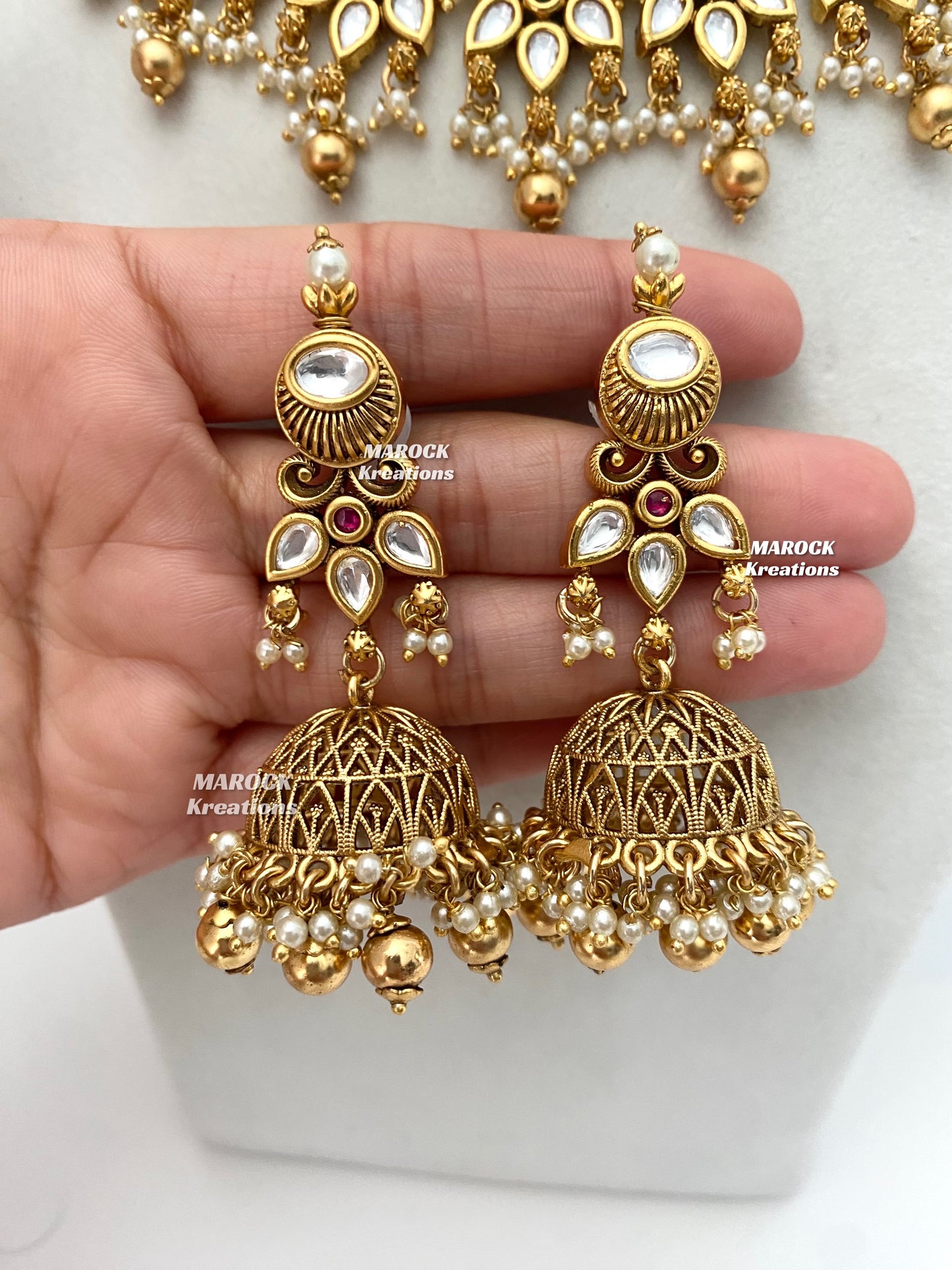 Lennon Premium Quality Gold plated Kundan exclusive Necklace set