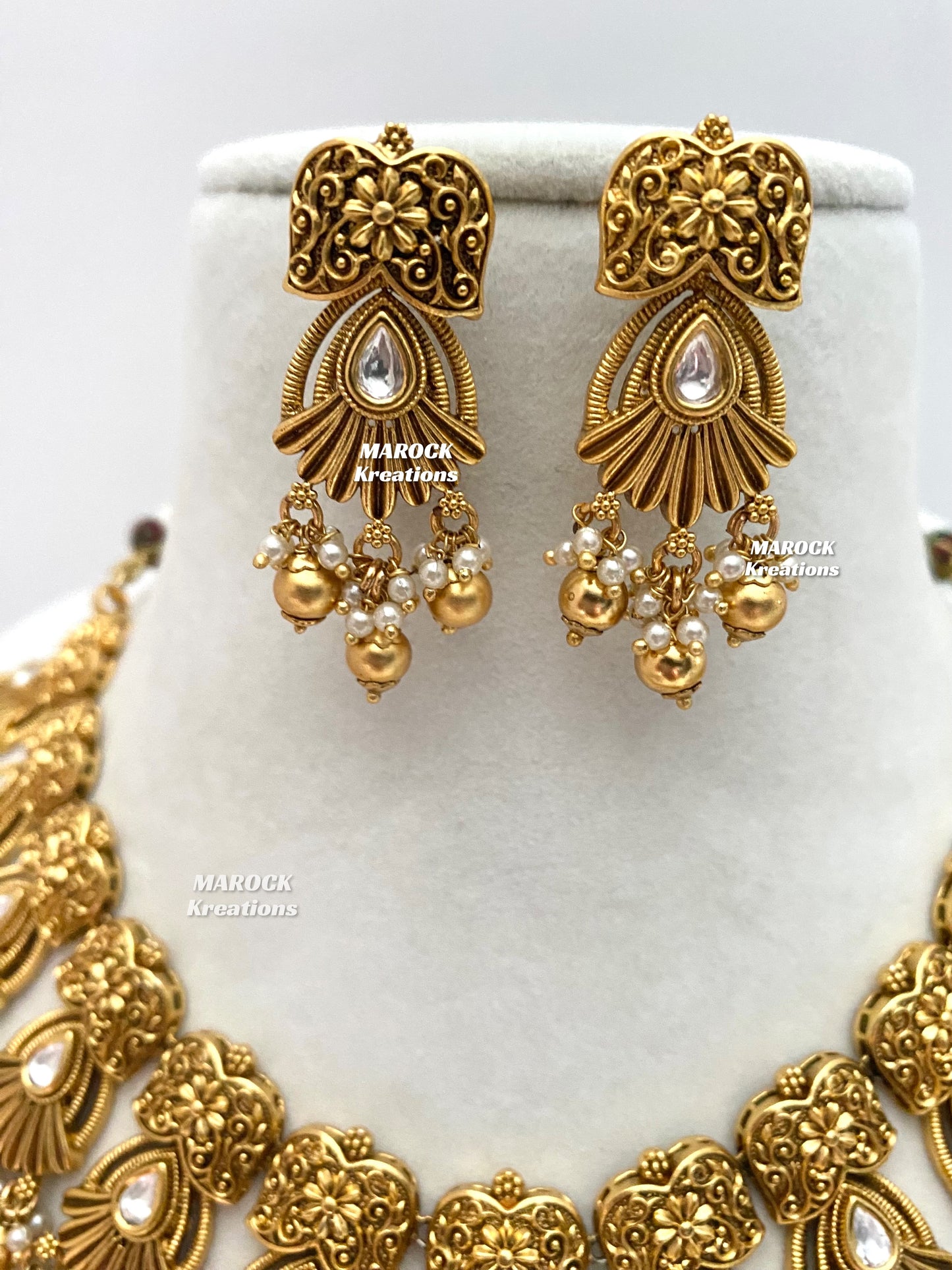 Rakul Premium Quality Gold plated Kundan Necklace set