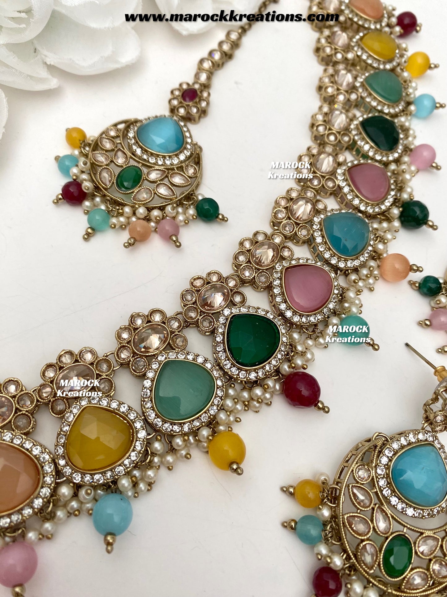 Kinjal Premium Quality Polki and Monalisa Statement Choker set