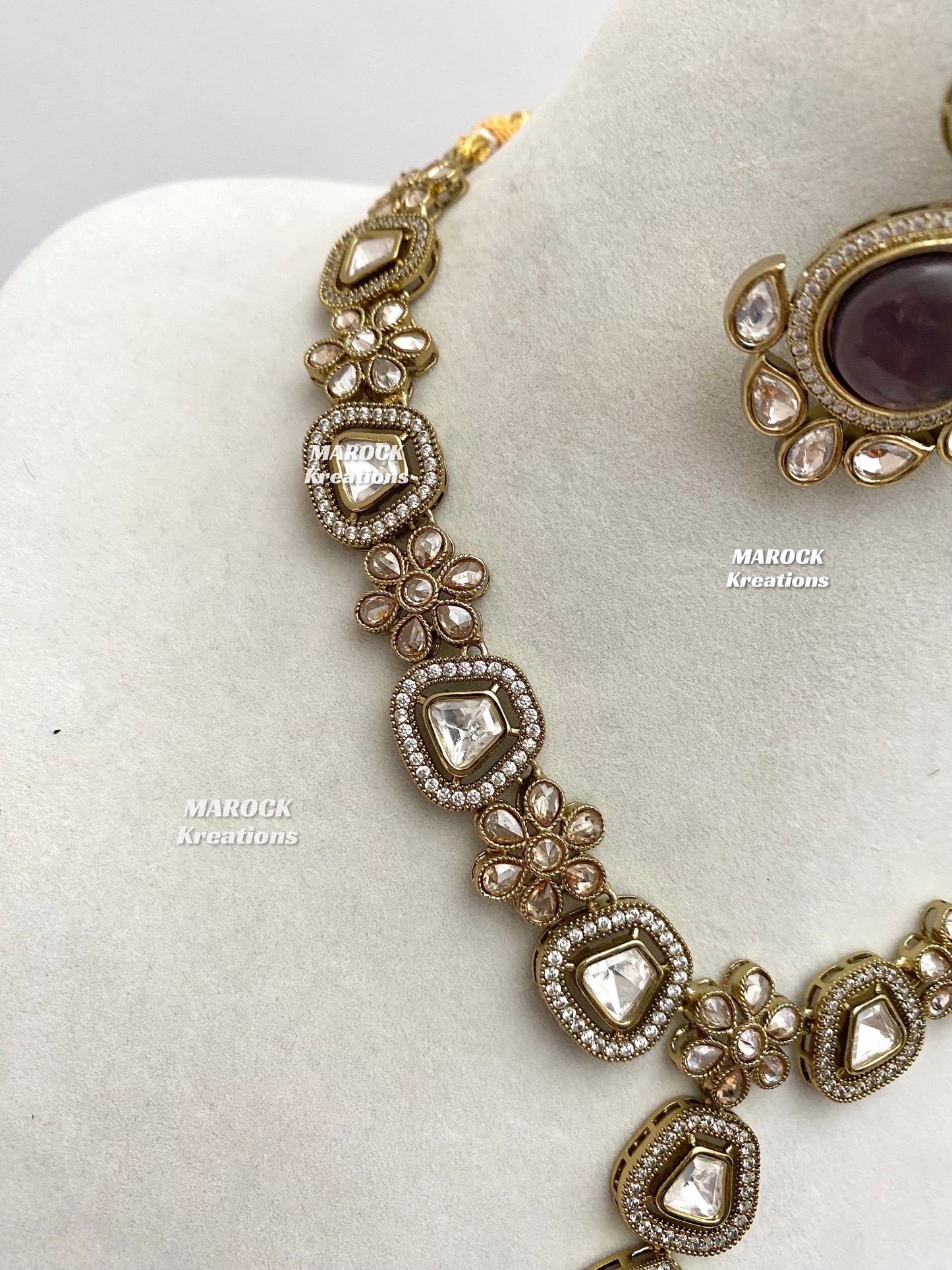 Amara Premium Quality Moissanite Kundan Necklace set