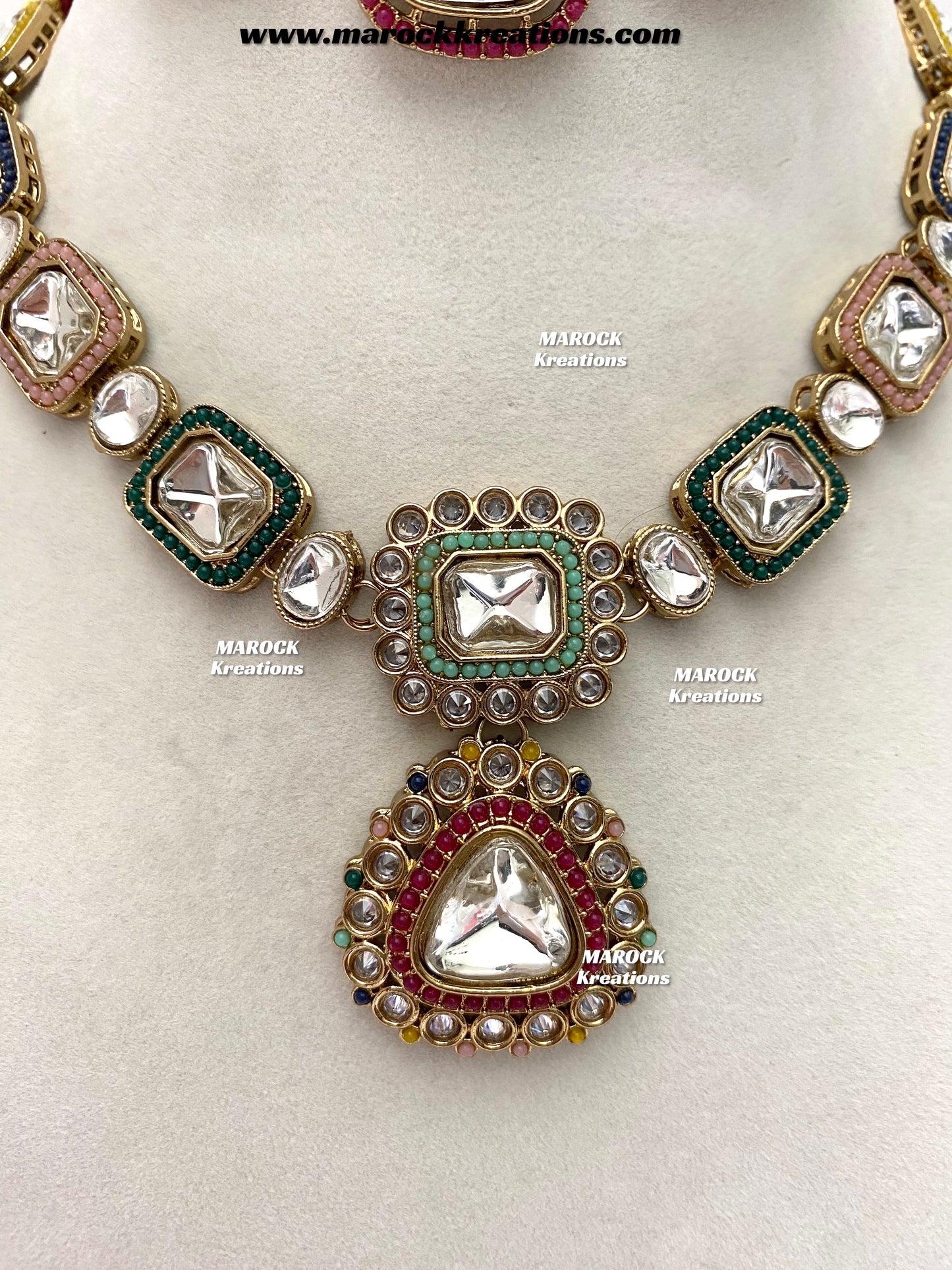 Anum Premium Quality Kundan statement necklace set