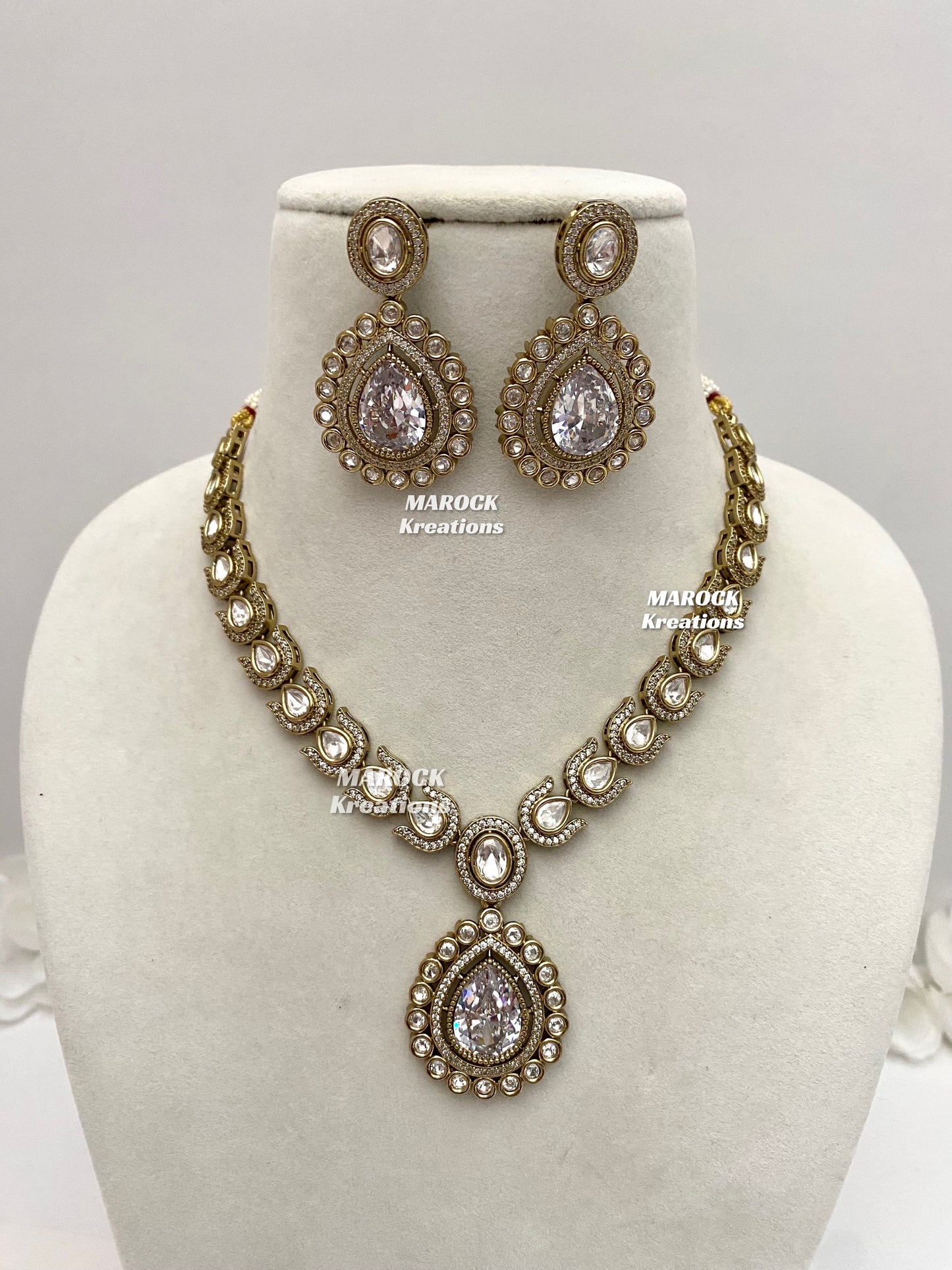 Camila Premium Quality Moissanite Kundan Necklace set