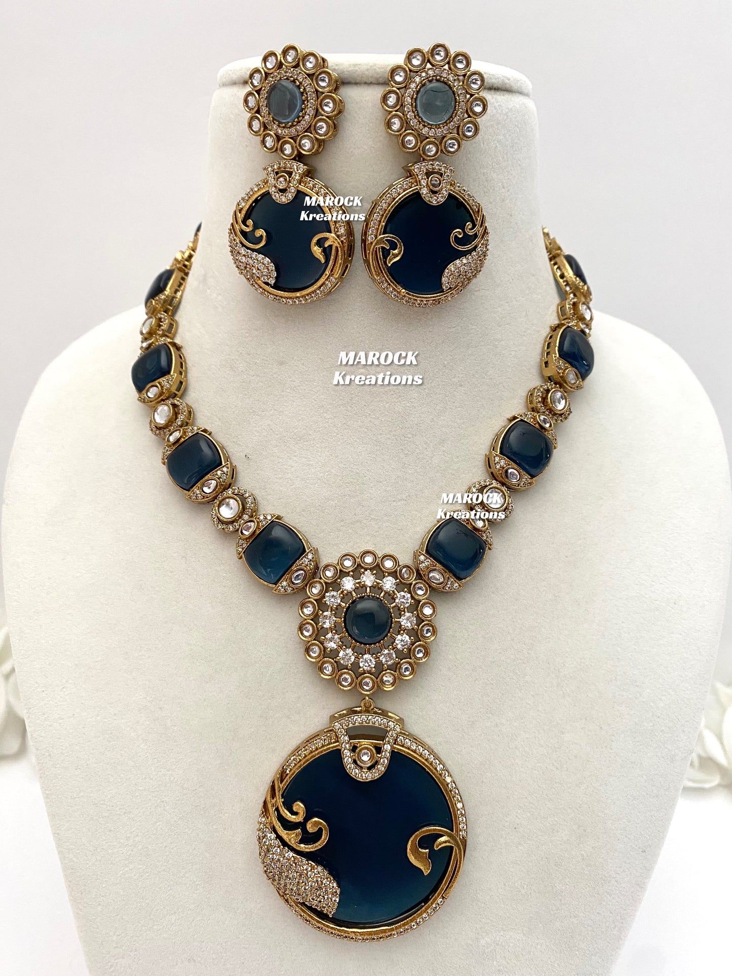 Haniya Sabyasachi inspired Premium Quality Moissanite Kundan Statement Necklace set