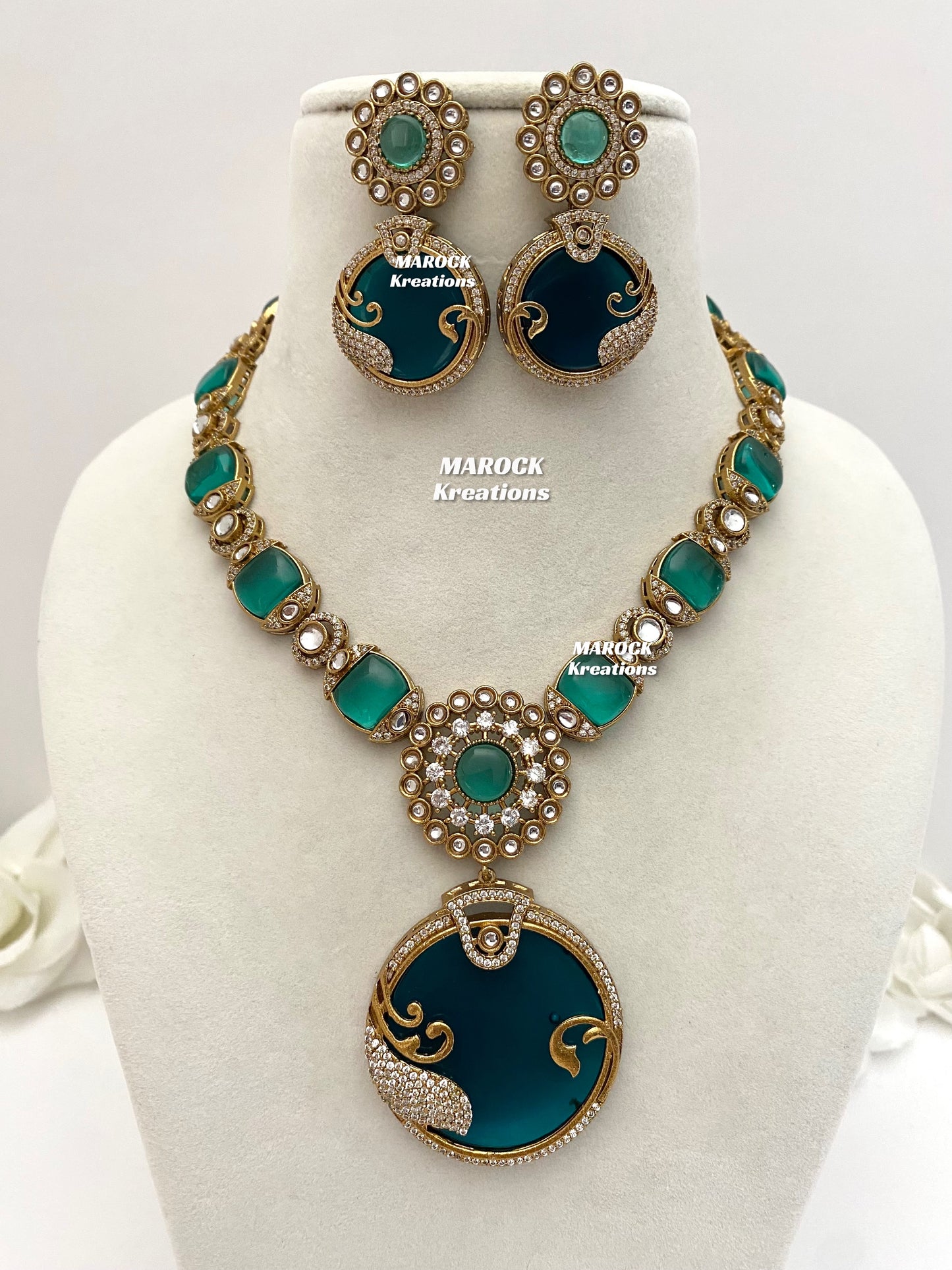 Haniya Sabyasachi inspired Premium Quality Moissanite Kundan Statement Necklace set