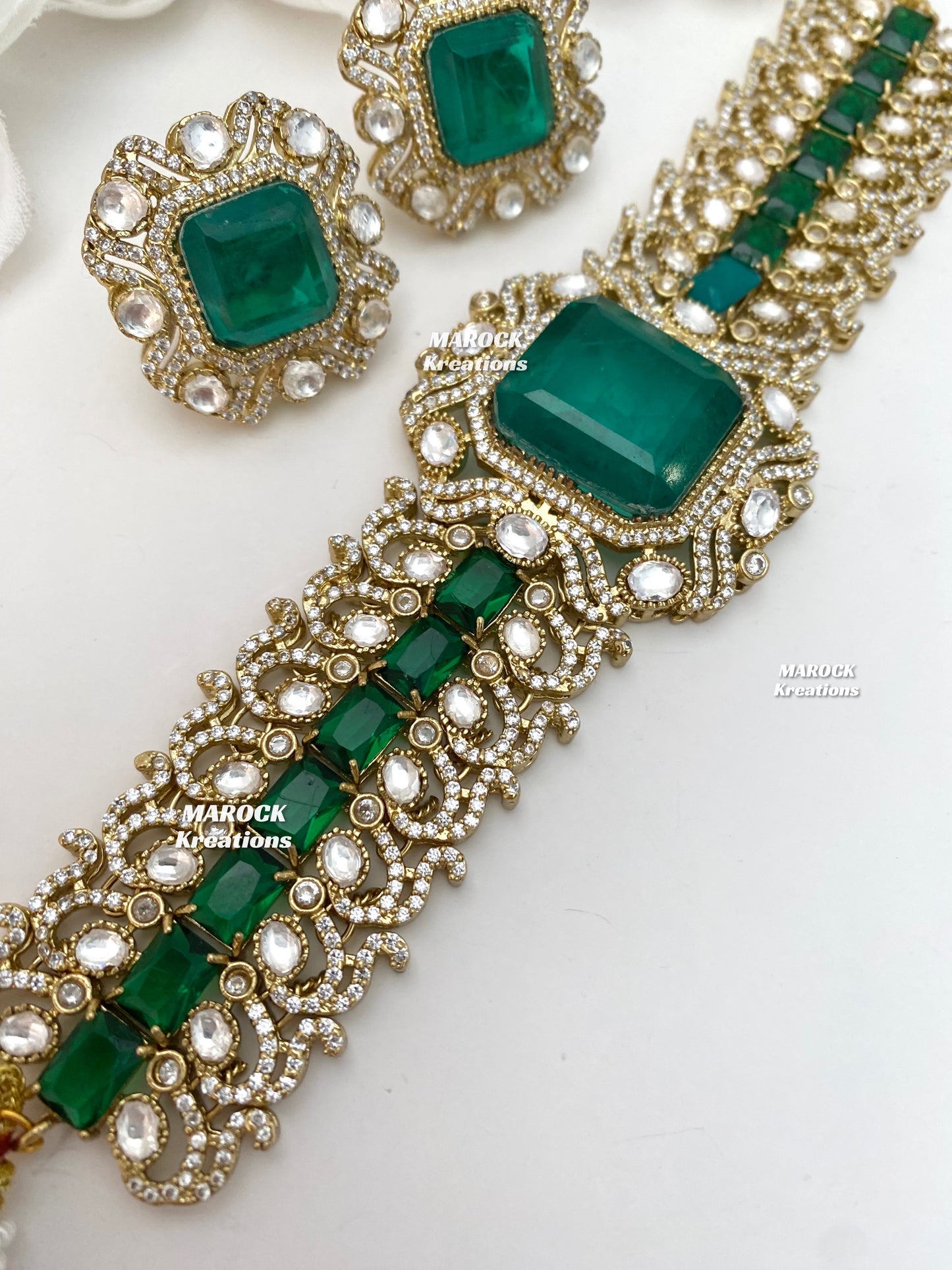 Paloma Sabyasachi inspired Premium Quality Moissanite Kundan and American Diamond choker set