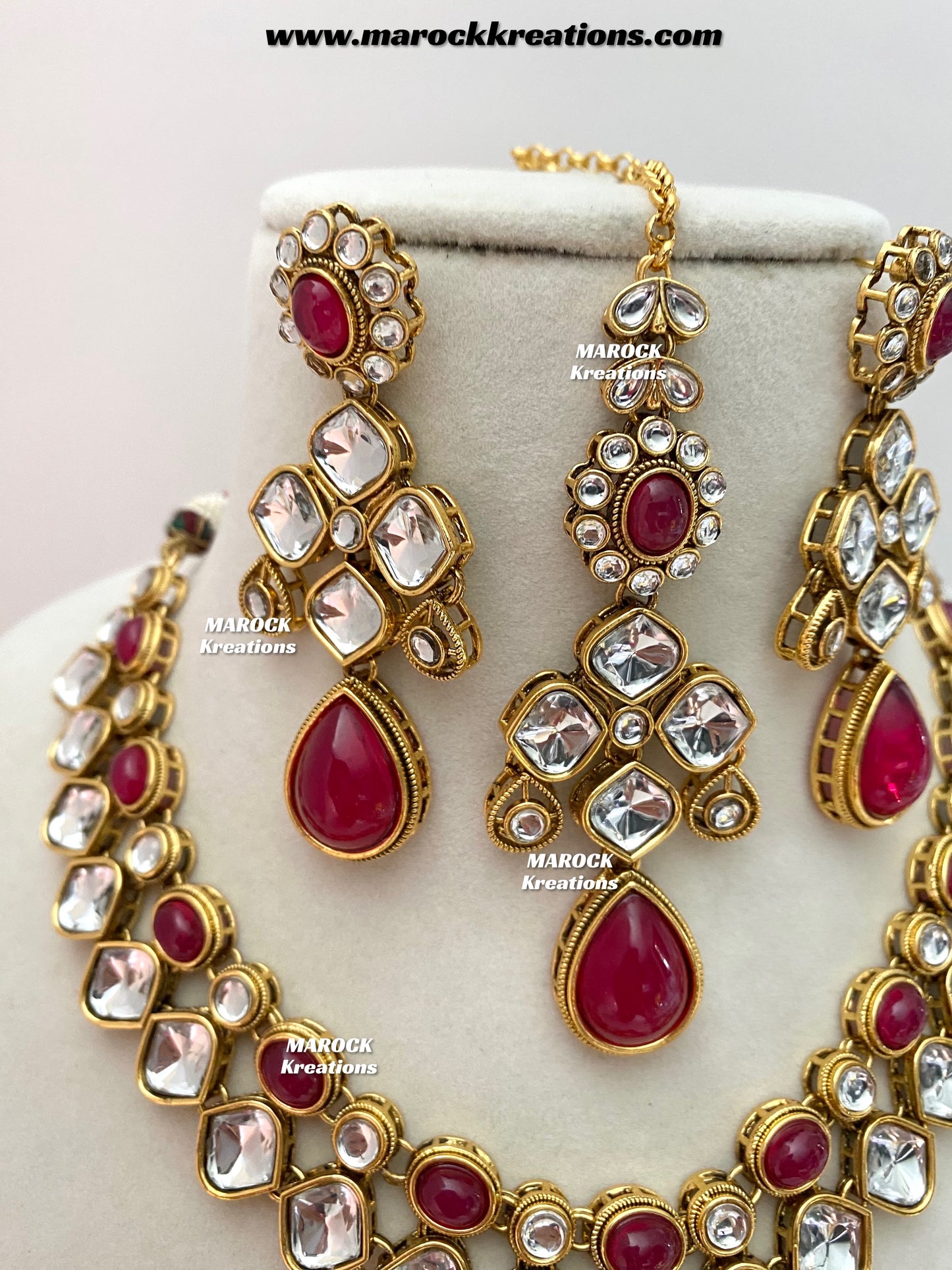 Romana Premium Quality Kundan Statement Necklace set