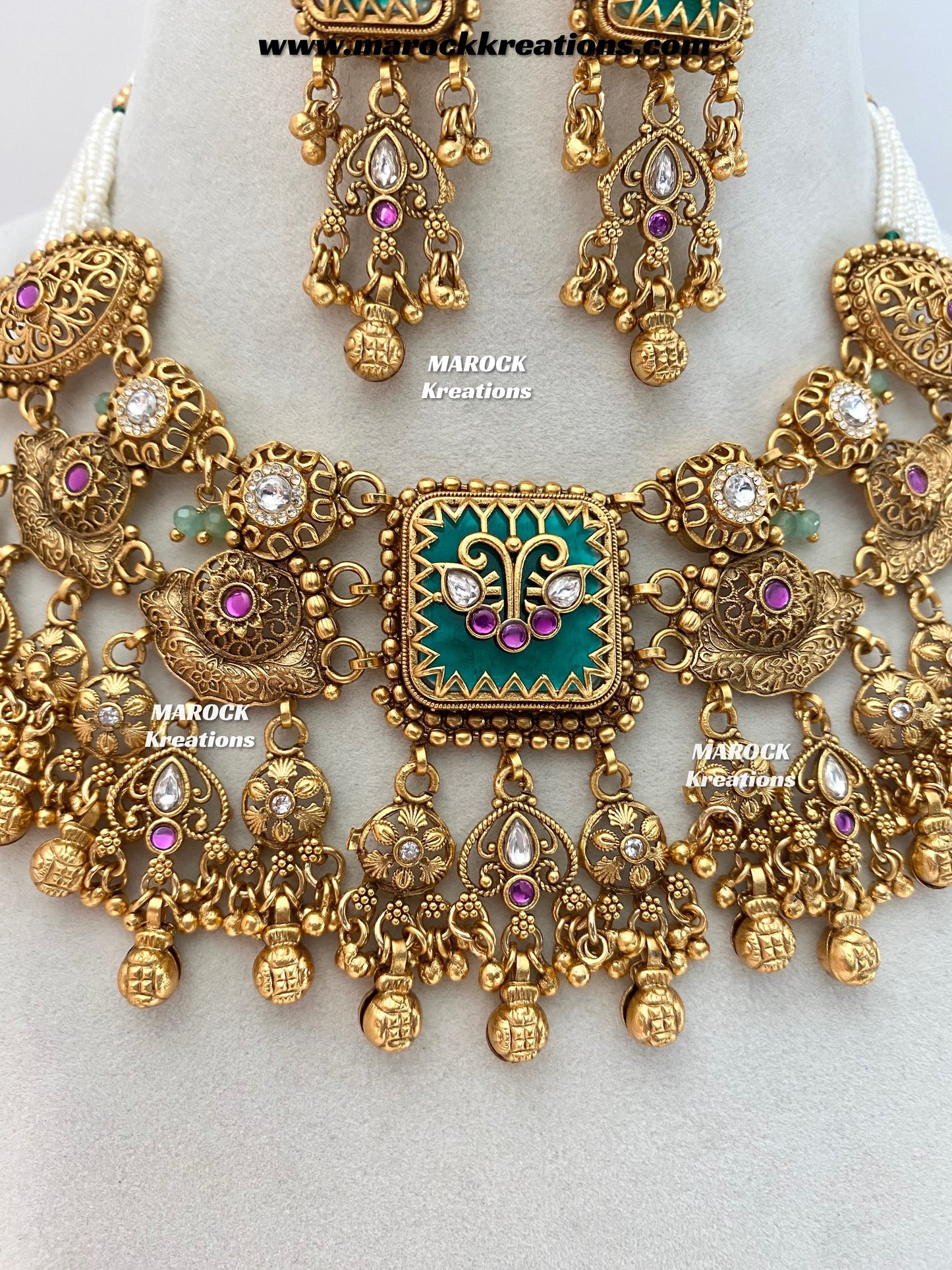 Jeena Premium Quality exclusive Gold Plated heritage necklace set