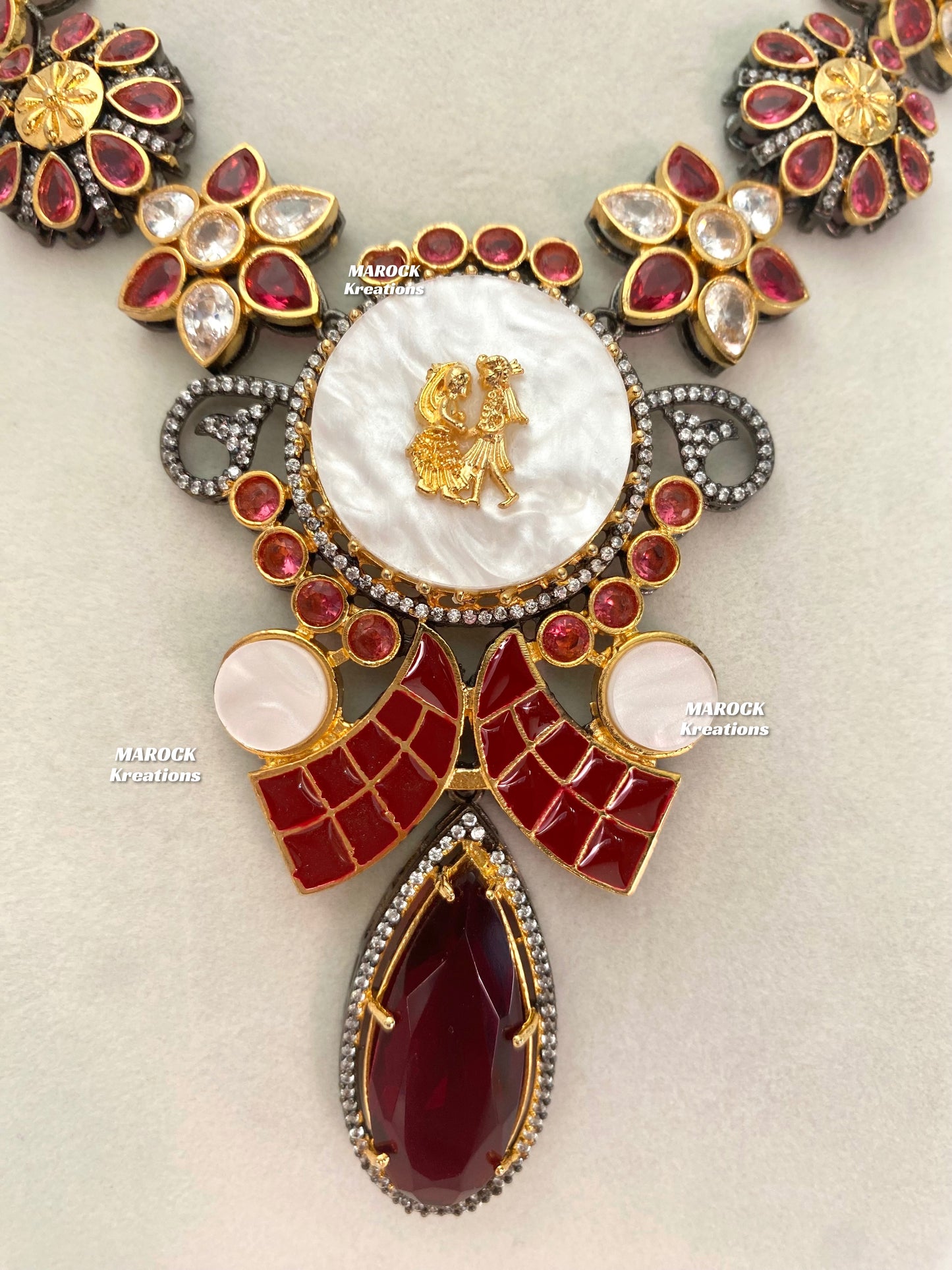 Raha Premium Quality Victorian Kundan Necklace set