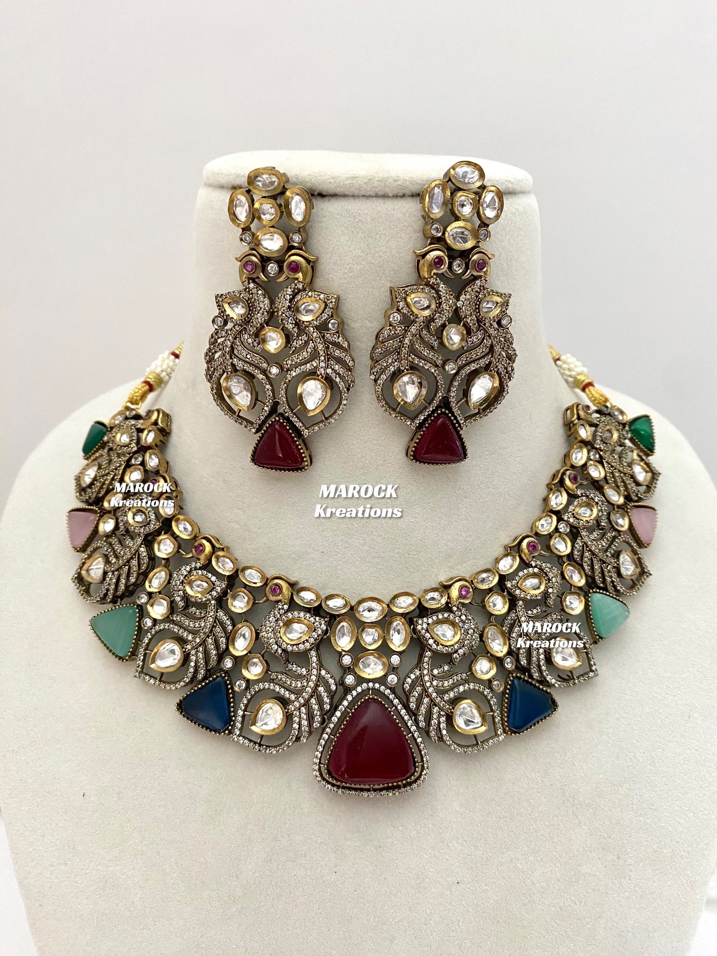 Anisha Sabyasachi inspired Premium Quality Moissanite Kundan Statement Necklace set