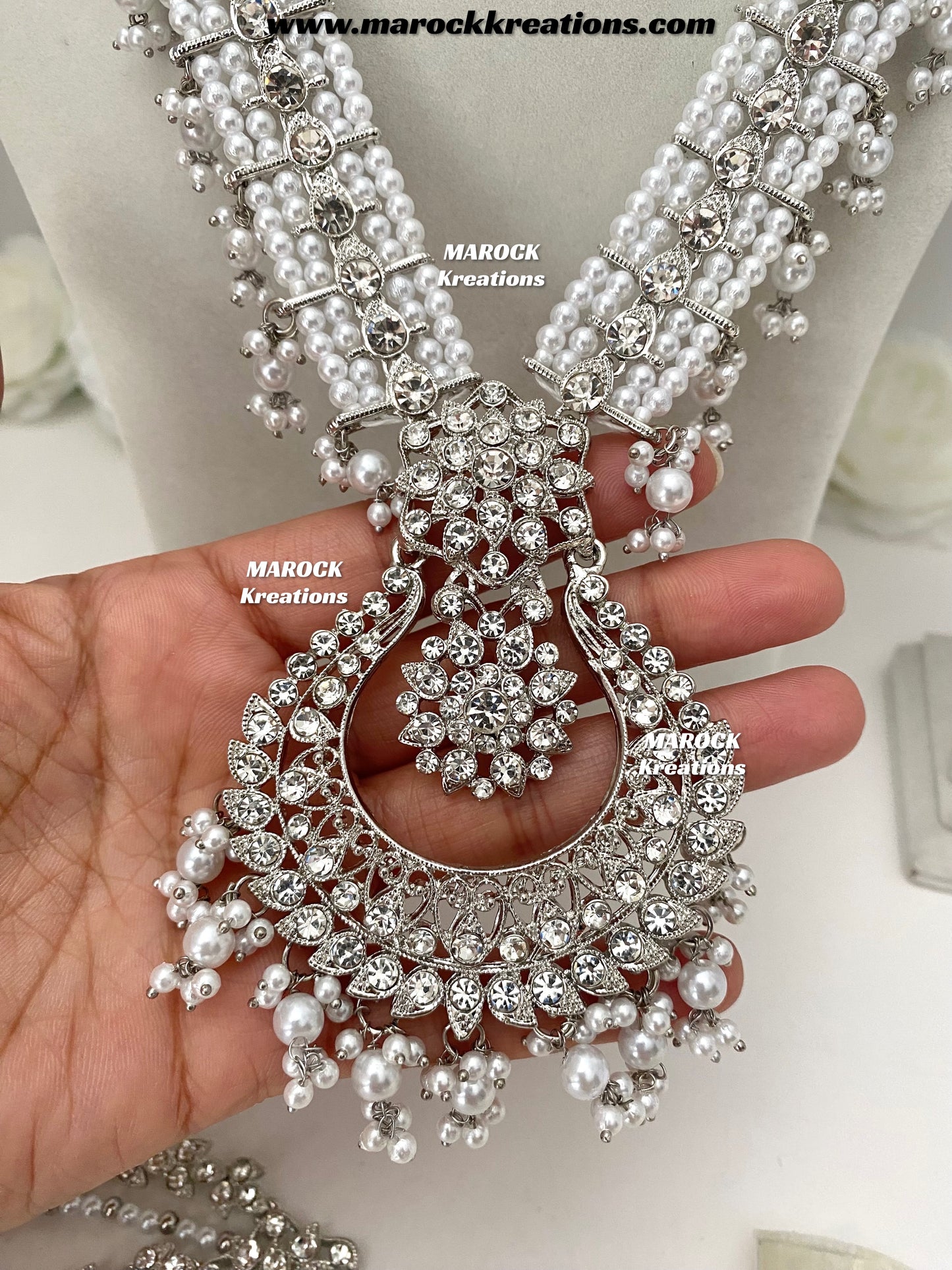 Sarwat Premium Quality Pakistani Silver Bridal set/bridal jewelry