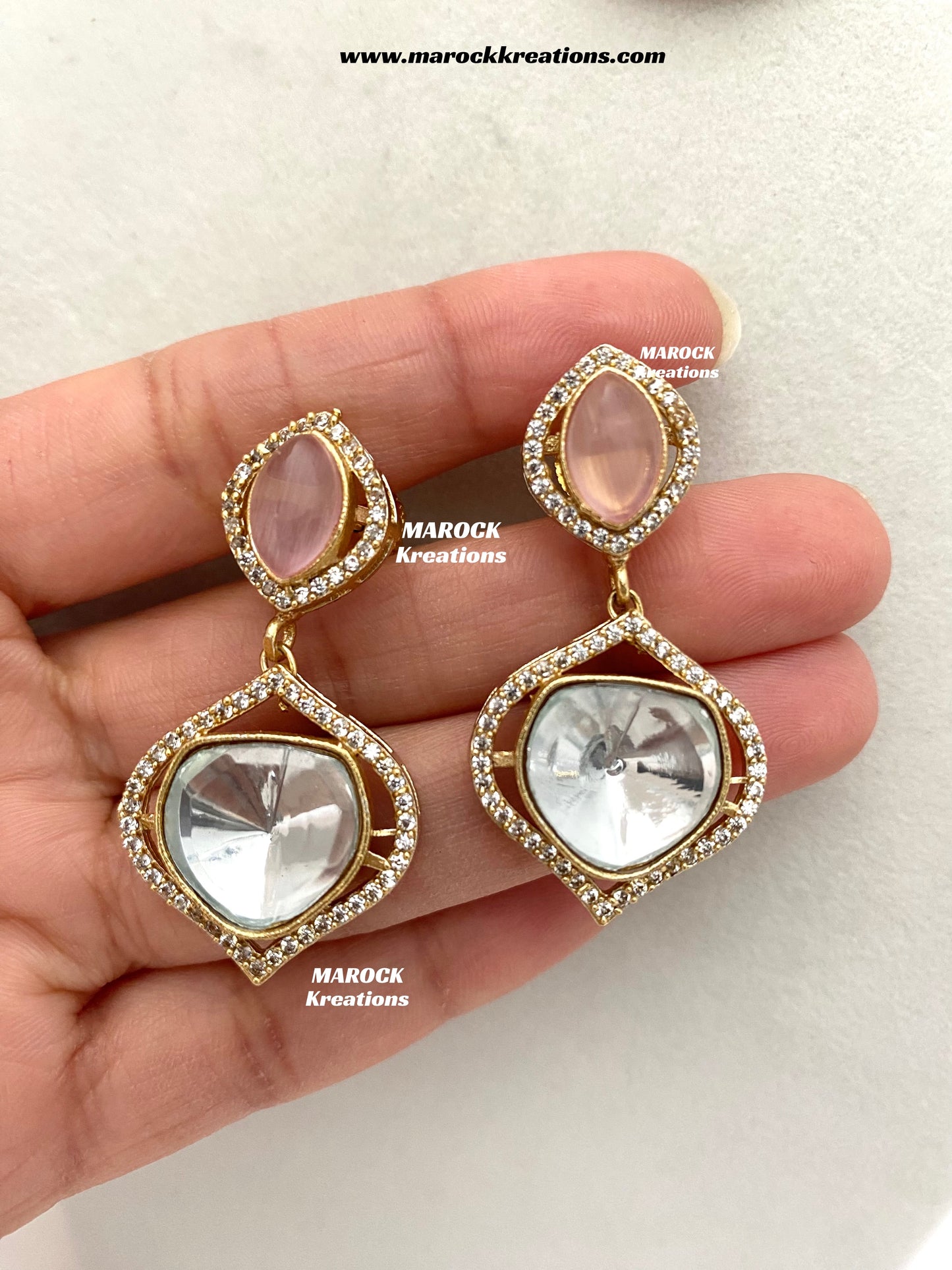 Kalpana Premium Quality Moissanite Kundan and doublet stone Statement Choker set