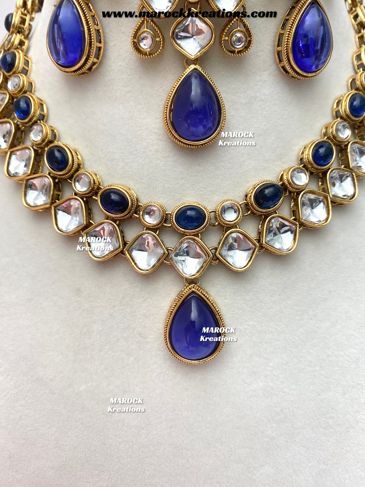 Romana Premium Quality Kundan Statement Necklace set