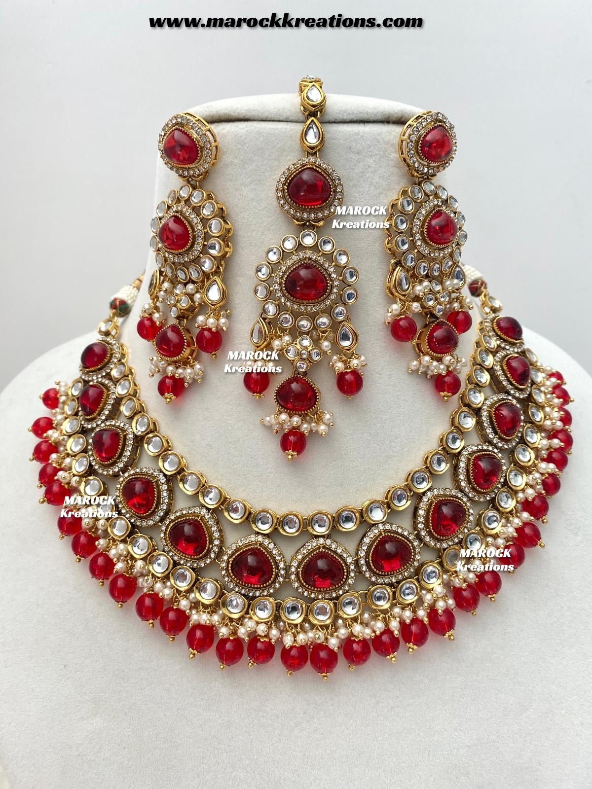 Harsha Premium Quality Kundan and Monalisa stone Statement Necklace set