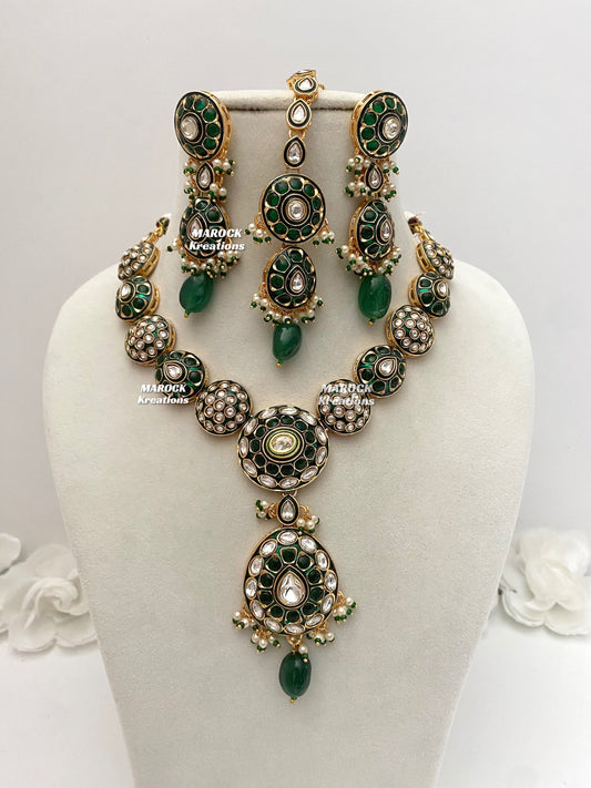 Akriti Premium Quality uncut Kundan Statement Necklace set