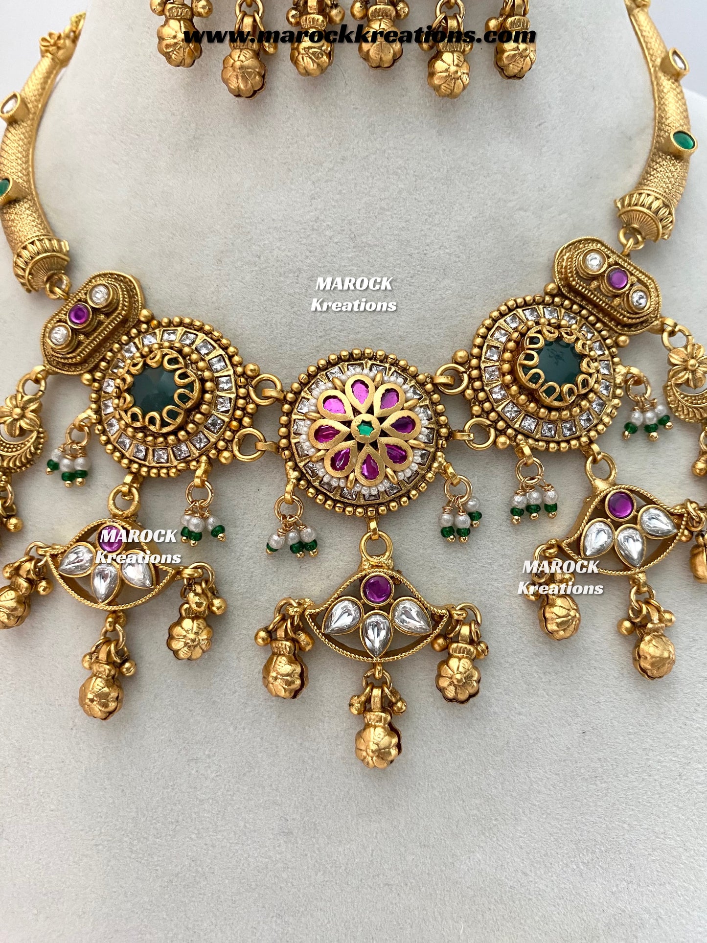 Rumela Premium Quality exclusive Gold Plated heritage necklace set