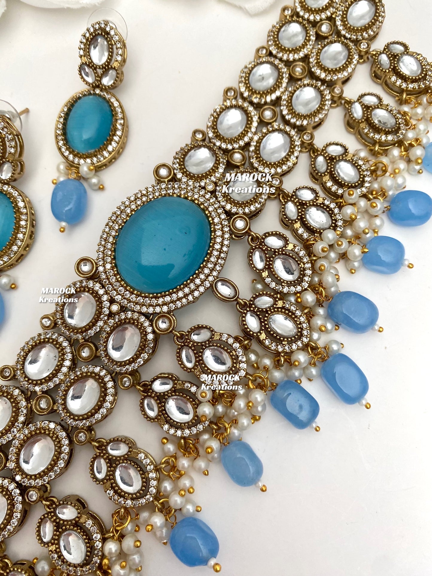 Danica Sabyasachi inspired Premium Quality Moissanite Kundan Statement Choker set