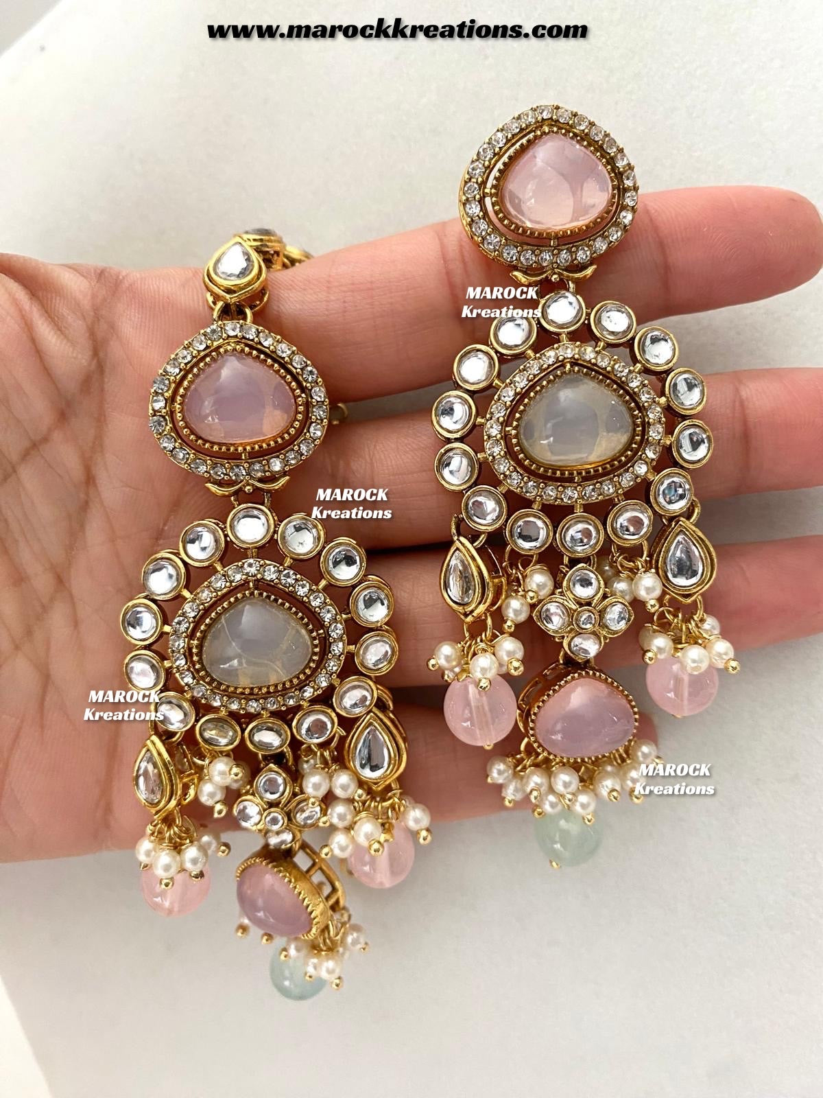 Harsha Premium Quality Kundan and Monalisa stone Statement Necklace set