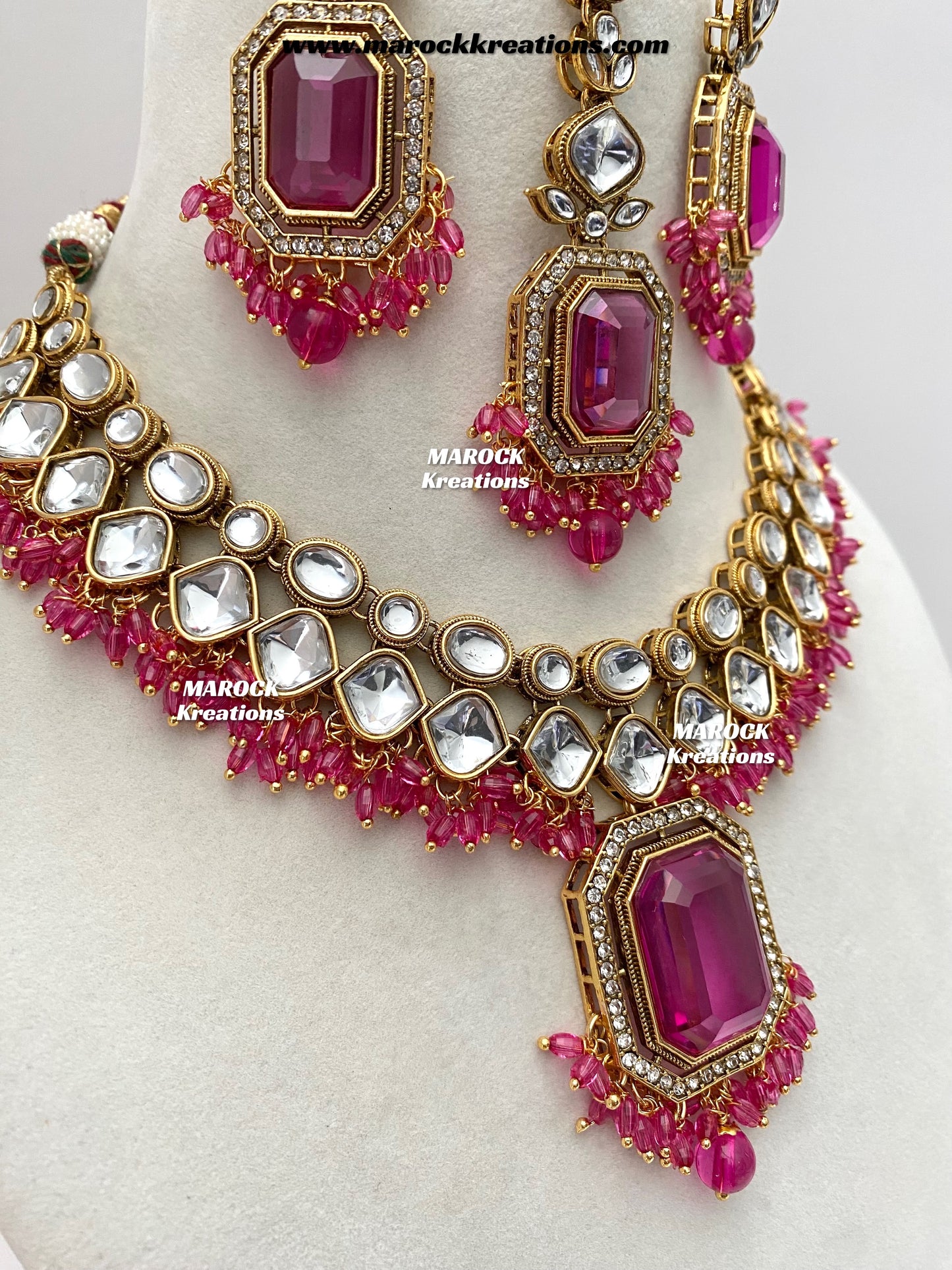 Shabnam Premium Quality Kundan Statement Necklace set