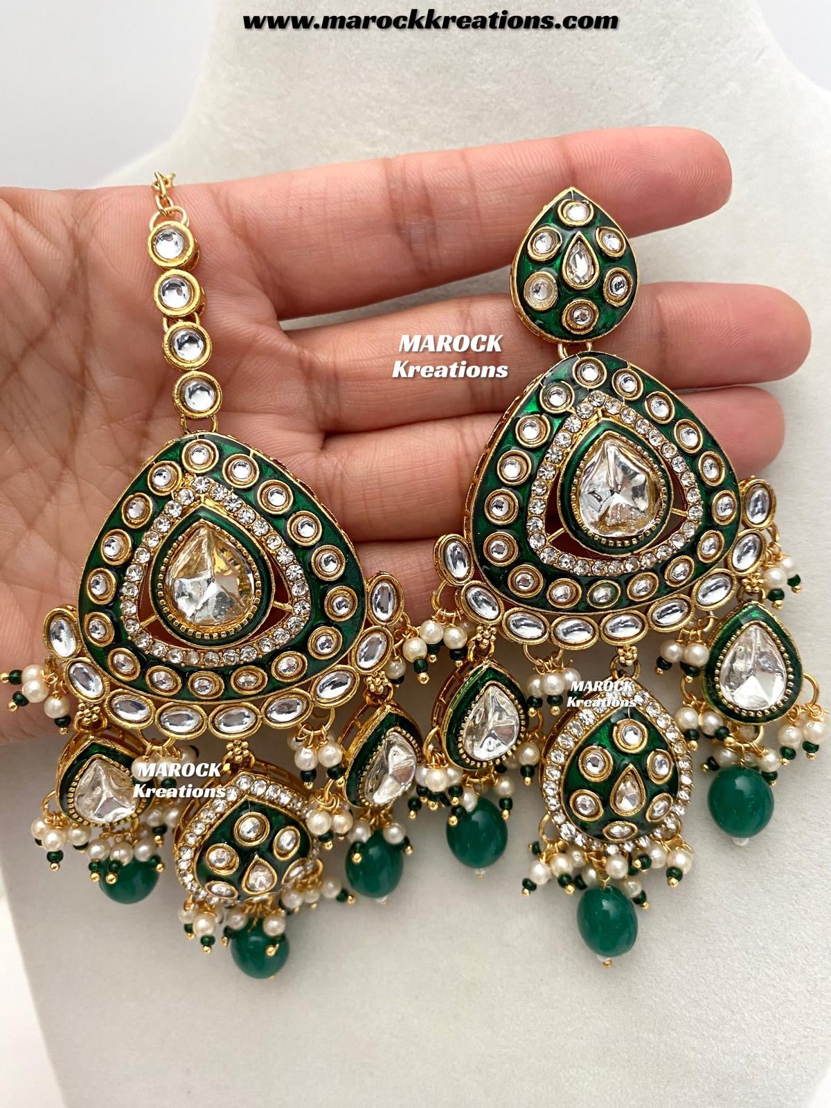 Sanuja Kundan Meenakari Statement Necklace set/Bridal set