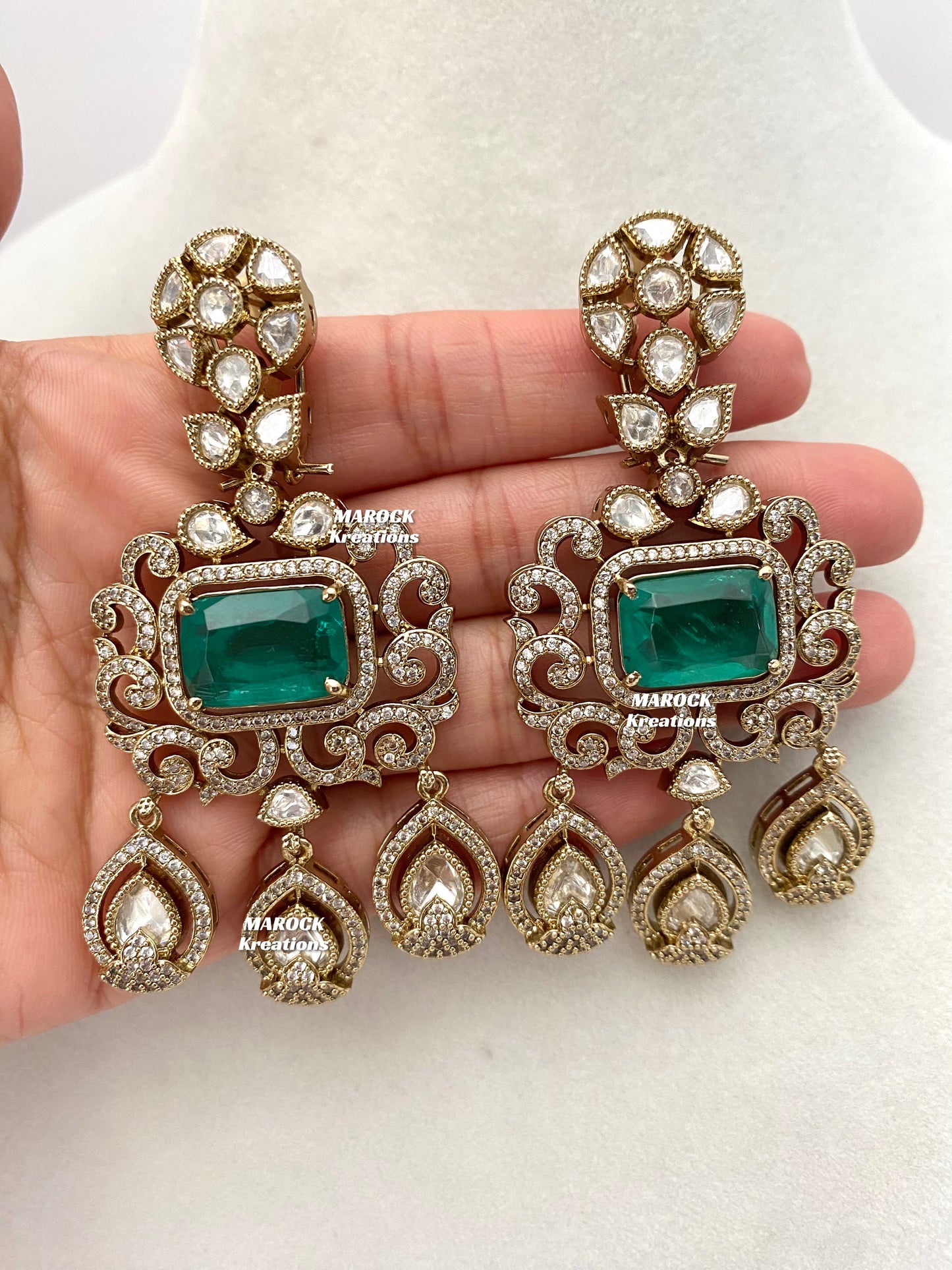 Labiba Sabyasachi inspired Premium Quality Moissanite Kundan with doublet stone Statement Necklace set