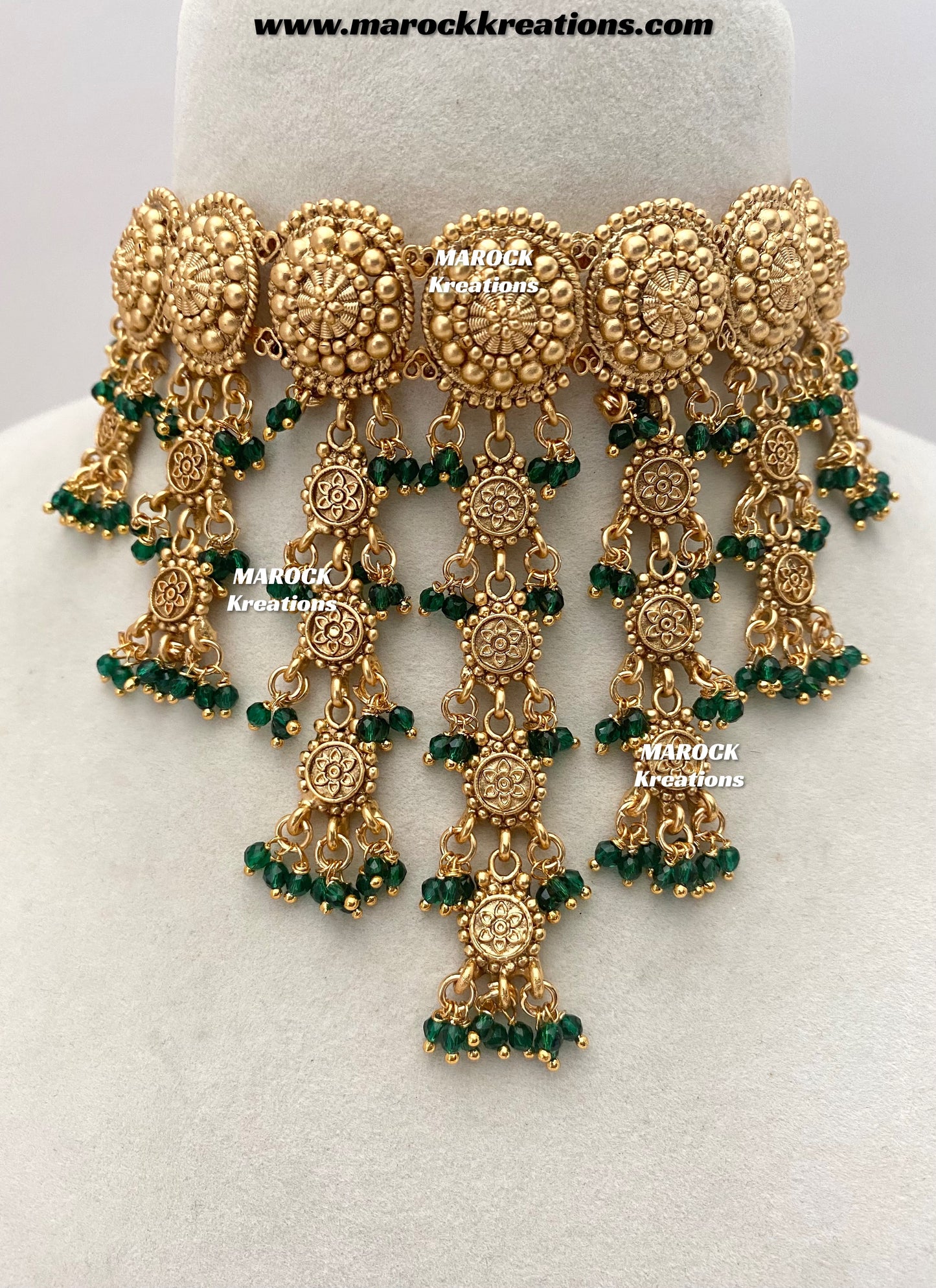 Noreen Premium Quality Gold Plated statement waterfall choker set