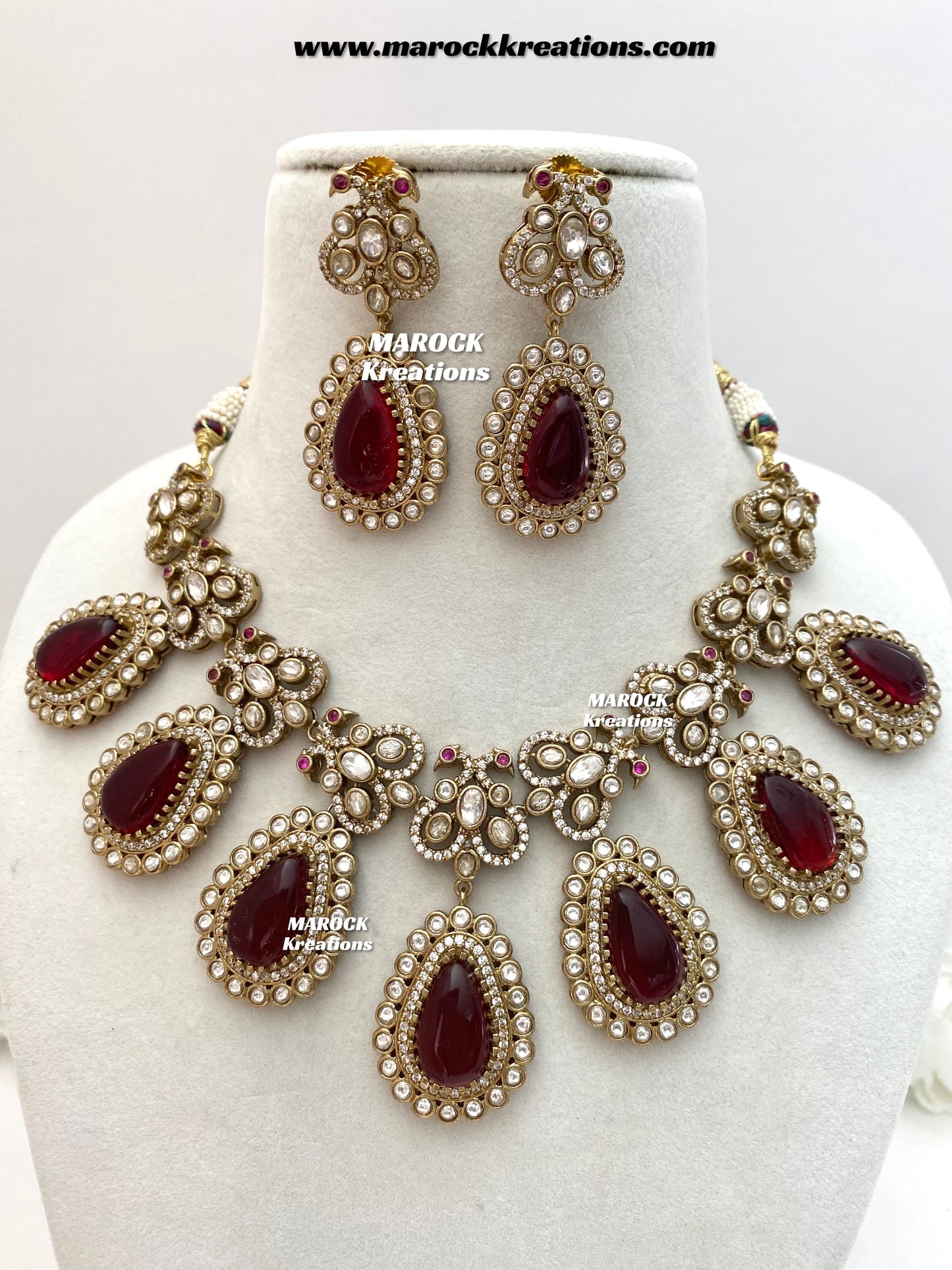 Roselina Sabyasachi inspired Premium Quality Moissanite Kundan Statement Necklace set