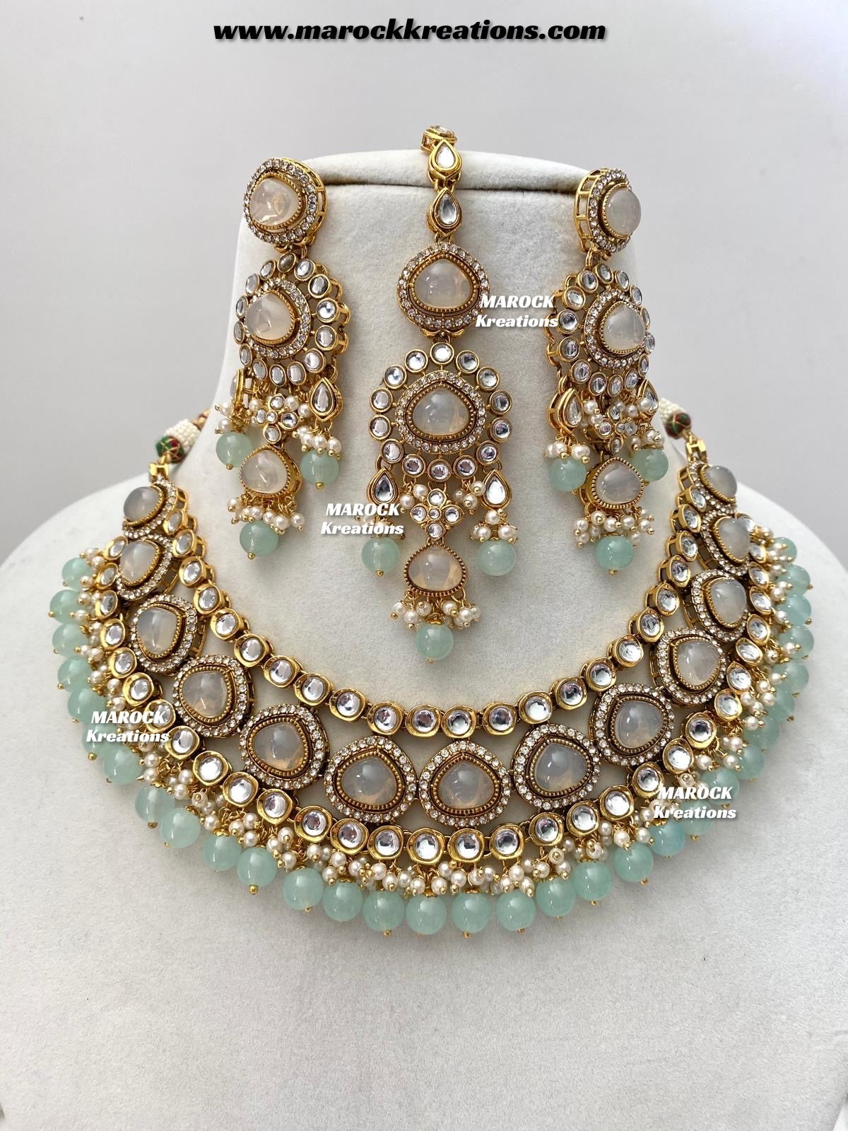 Harsha Premium Quality Kundan and Monalisa stone Statement Necklace set