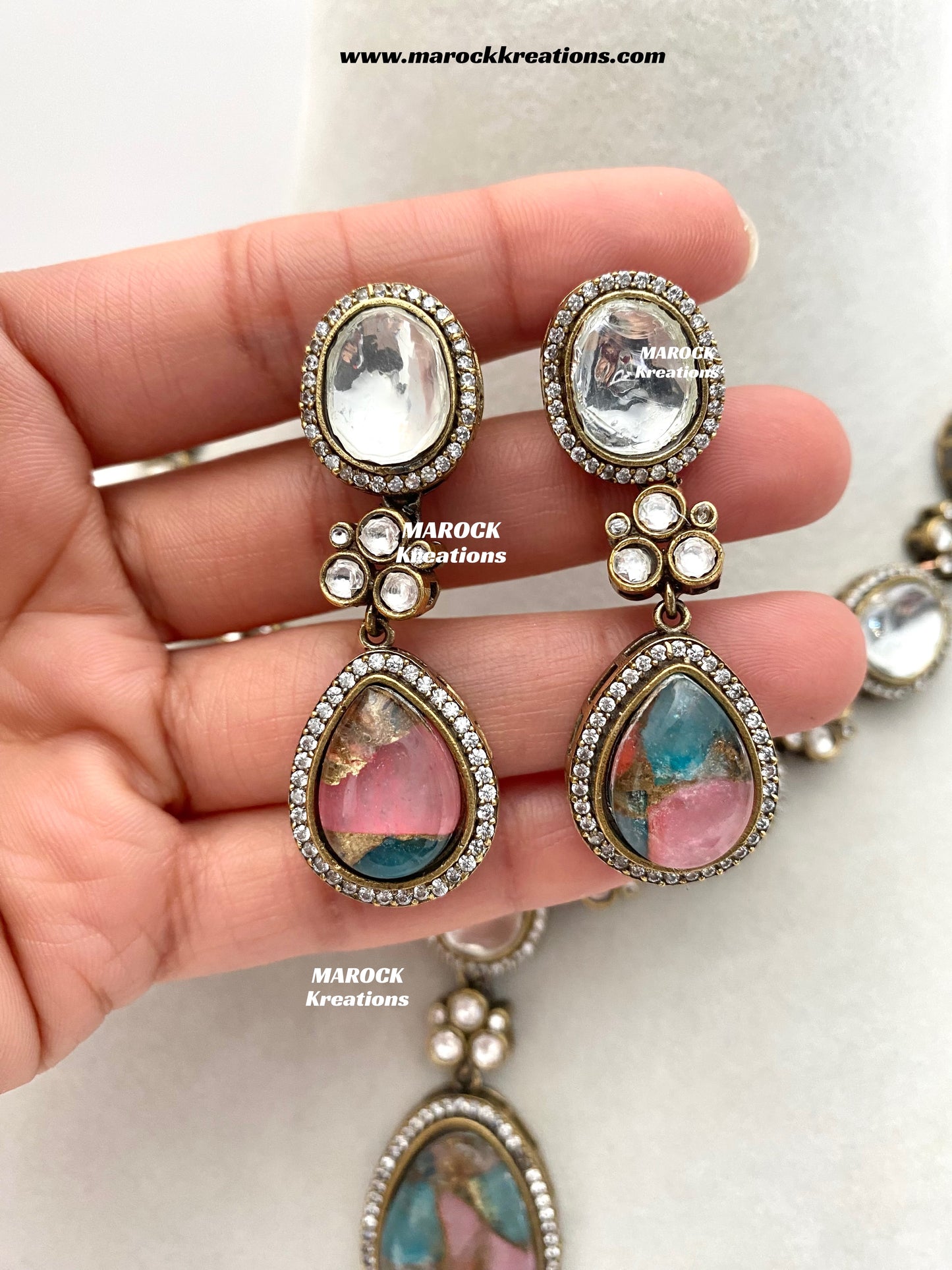 Sanjida Tyani inspired Victorian Kundan Statement Necklace set