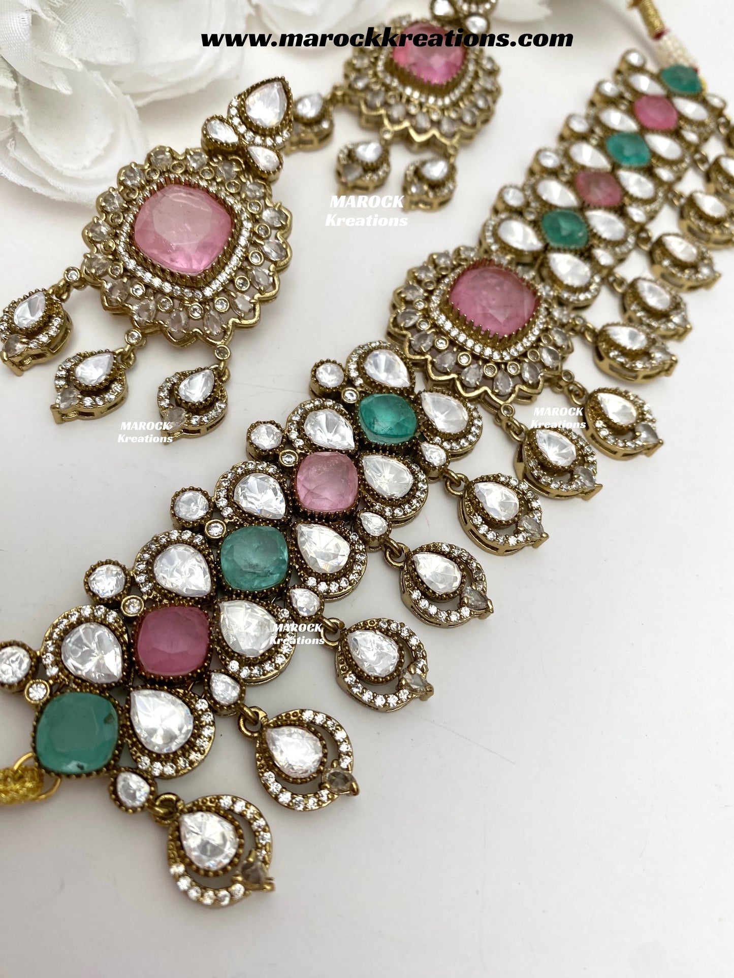 Vinny Premium Quality Moissanite Kundan Statement choker set