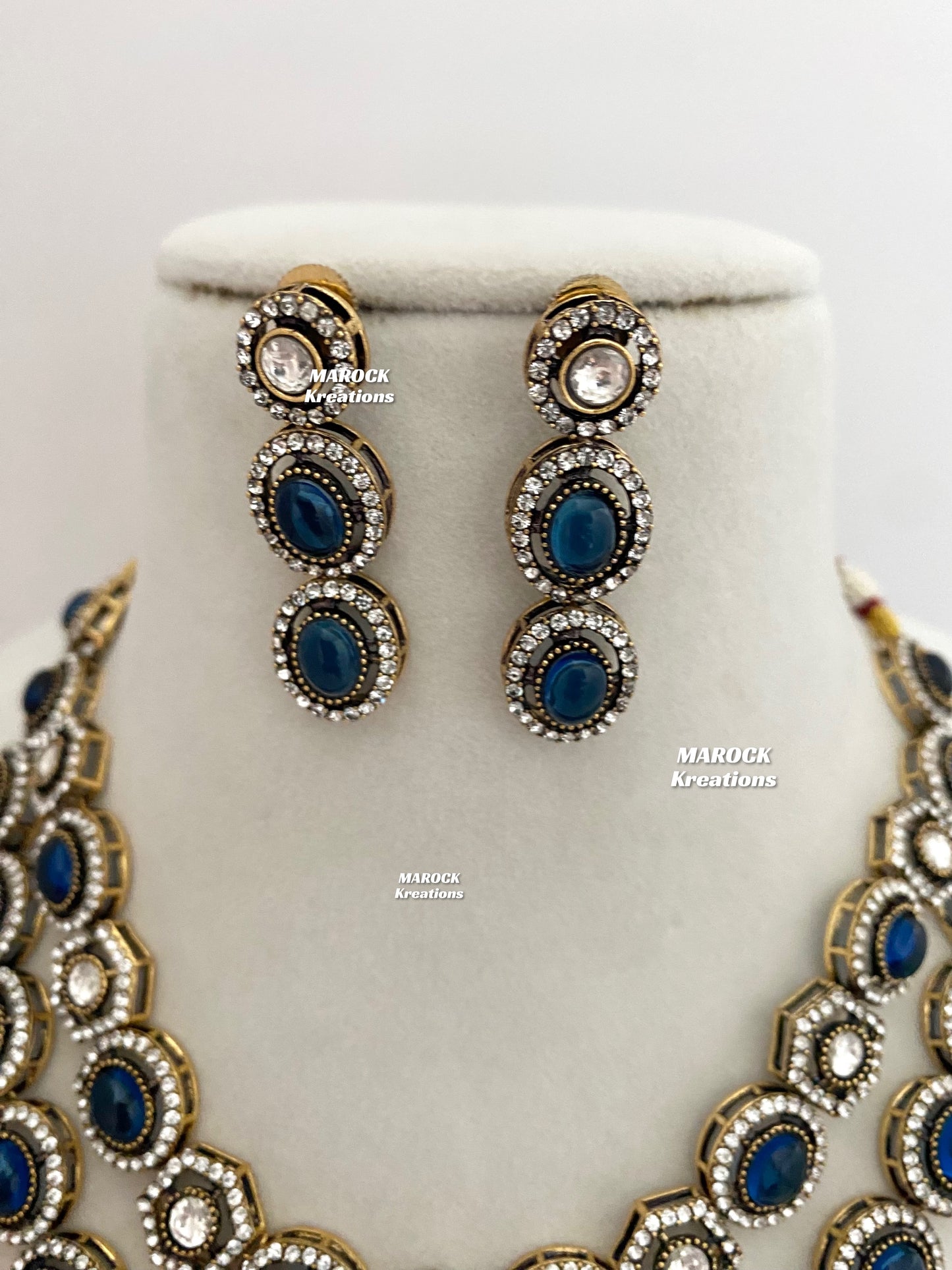 Sheenam Victorian Kundan Double layer Necklace set