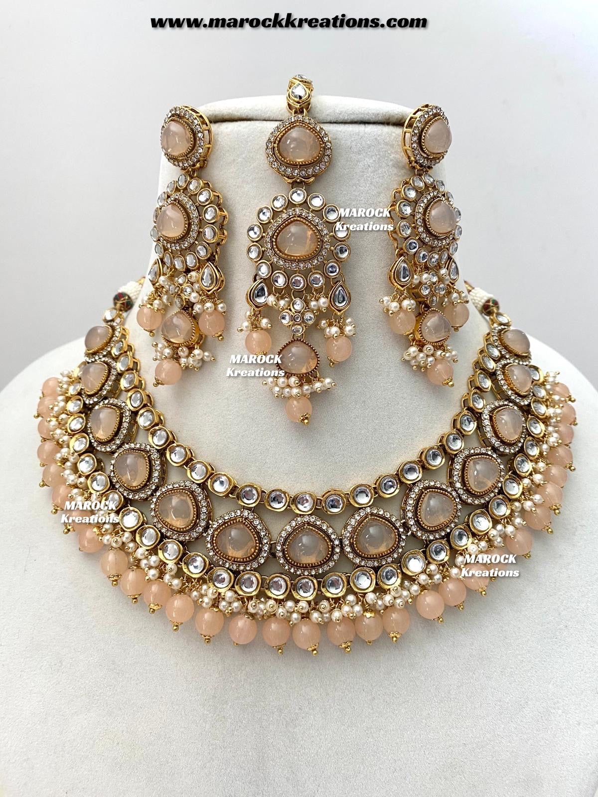 Harsha Premium Quality Kundan and Monalisa stone Statement Necklace set