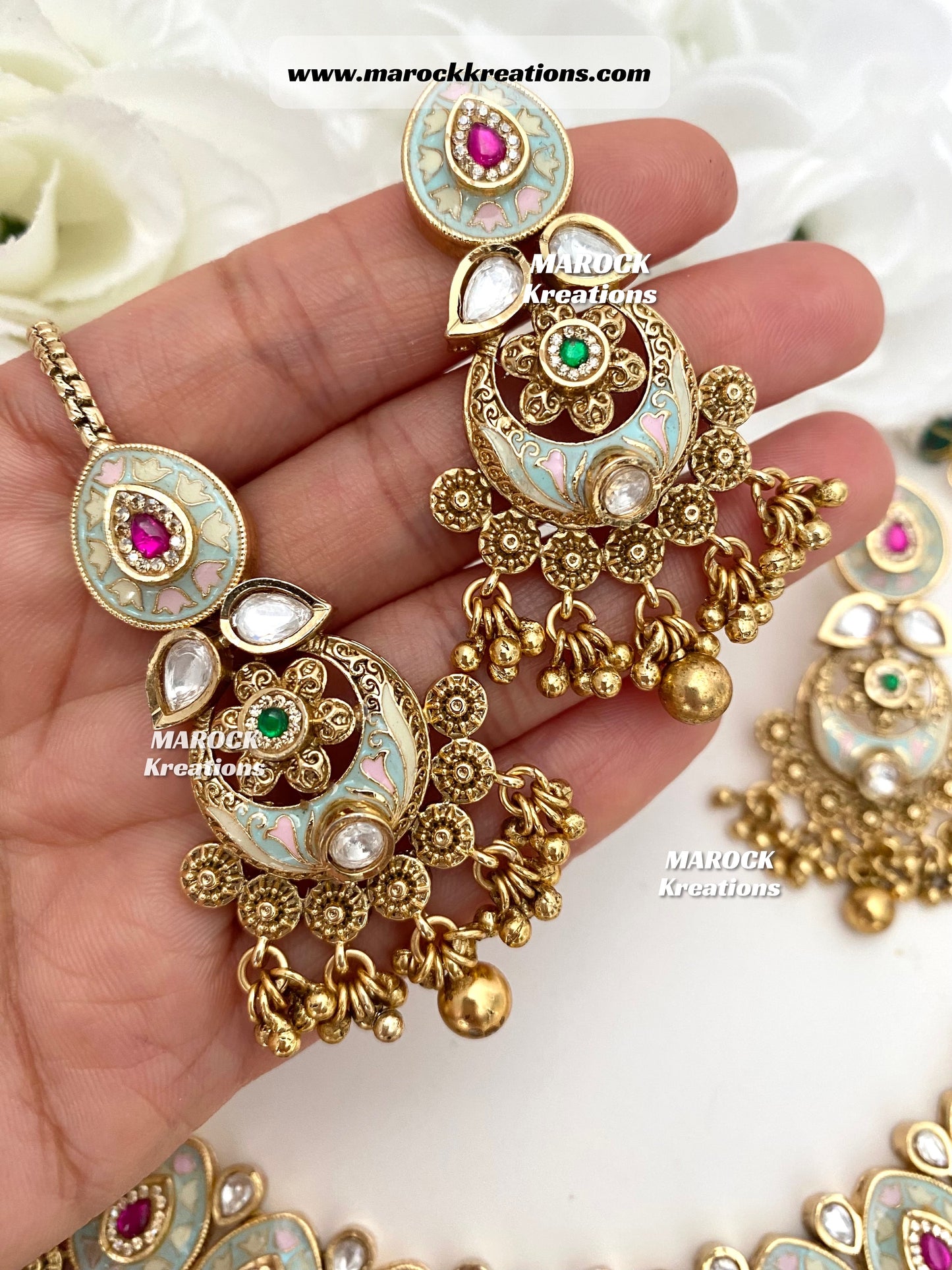 Tyani Inspired Premium Quality gold plated Kundan exclusive Necklace set