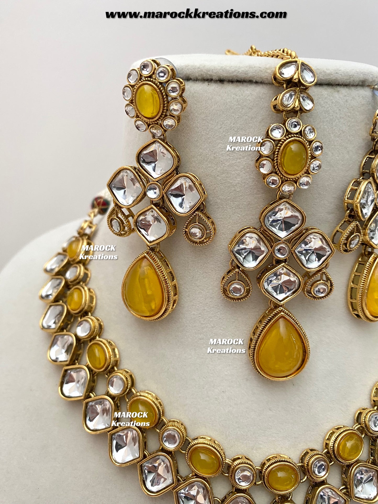 Romana Premium Quality Kundan Statement Necklace set