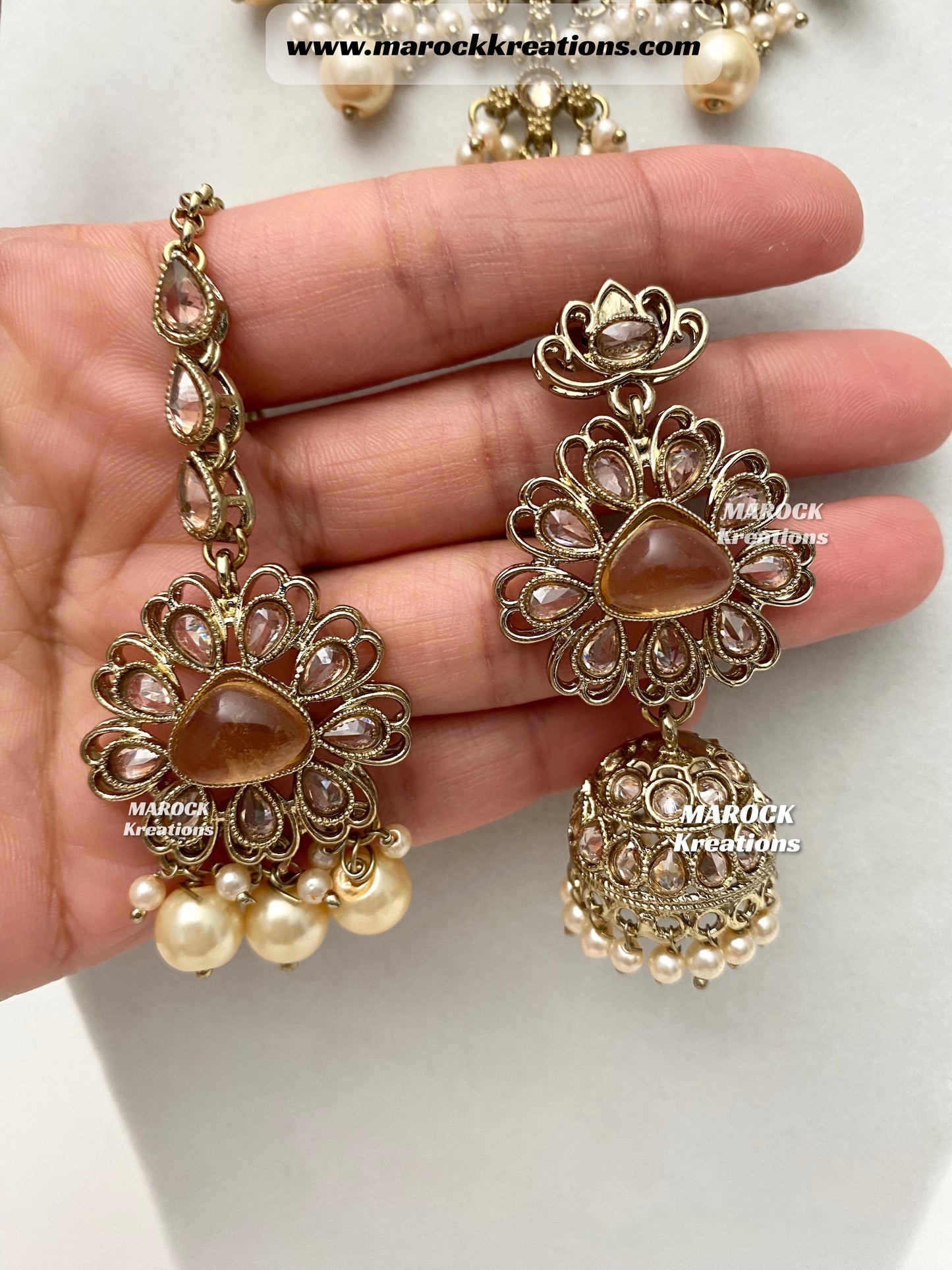 Amaira Antique Gold Polki choker set