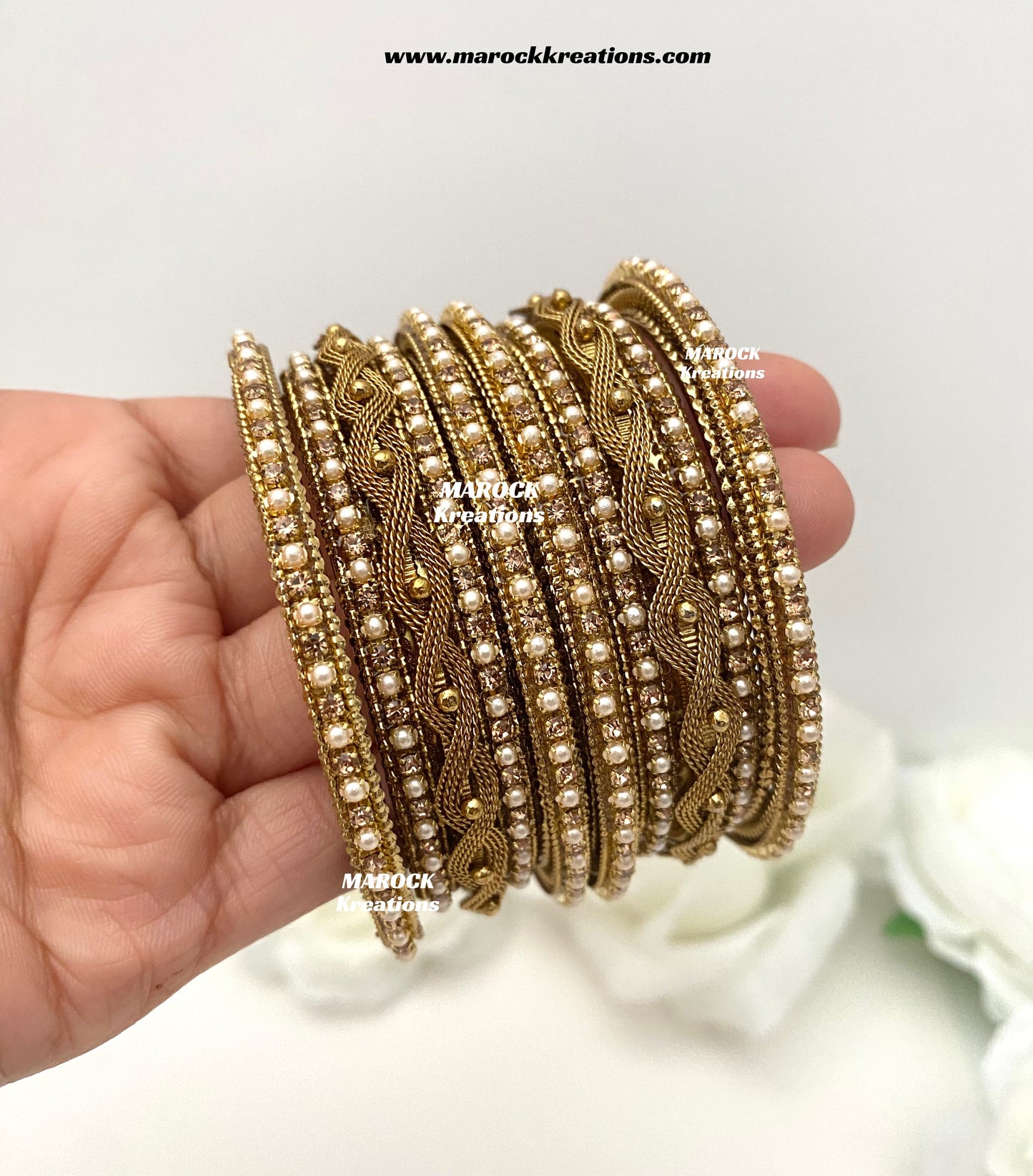 Premium Quality golden metal Bangles/Kade set