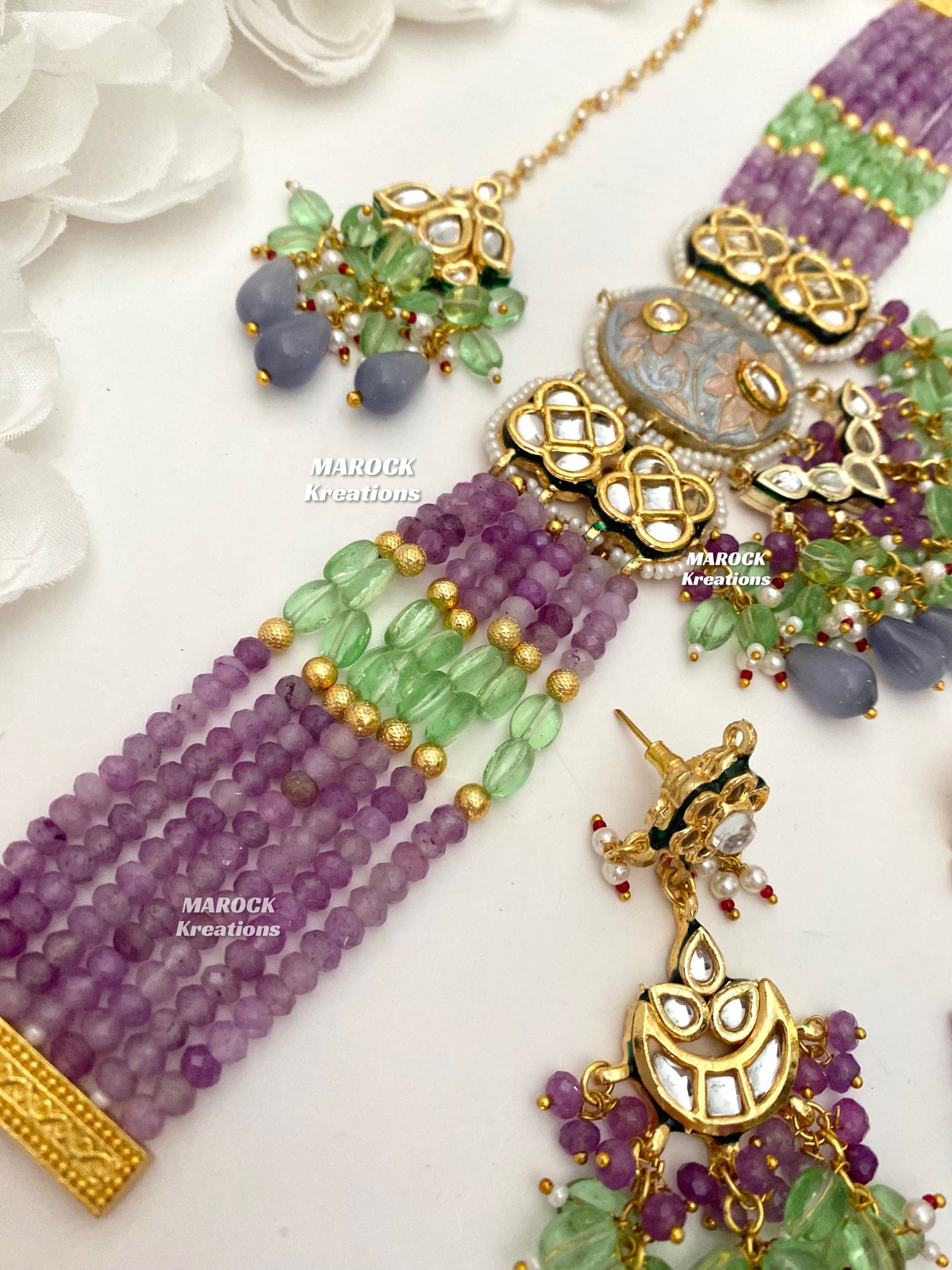 Brinda Premium Quality Kundan Meenakari Statement Choker set