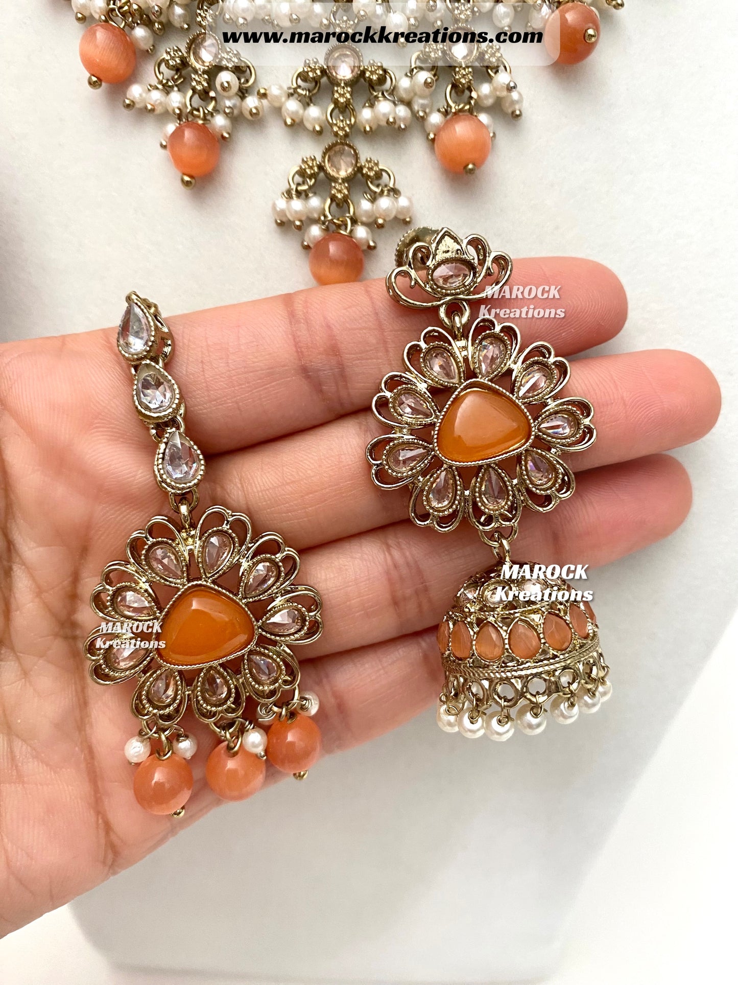 Amaira Antique Gold Polki choker set