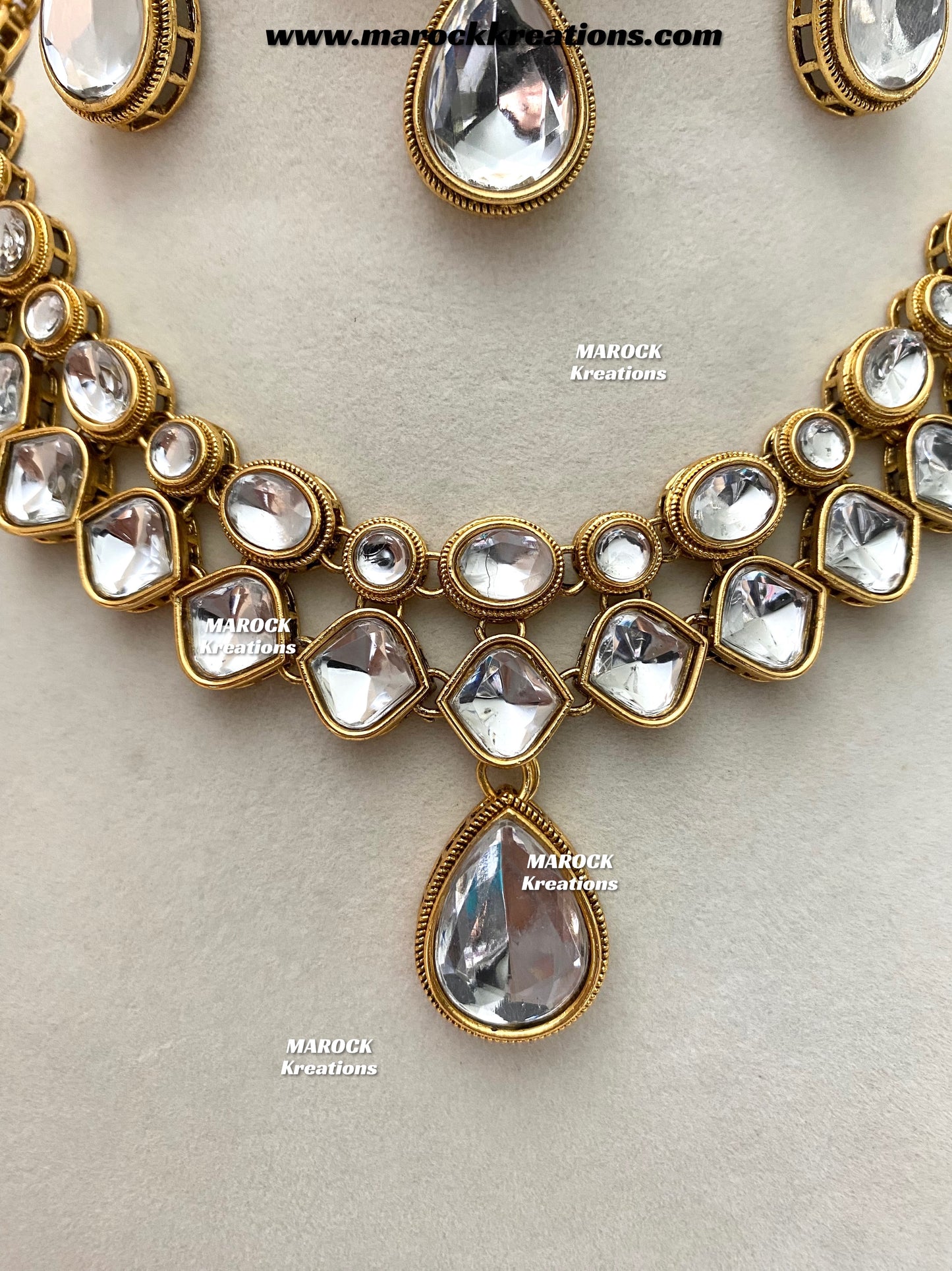 Romana Premium Quality Kundan Statement Necklace set
