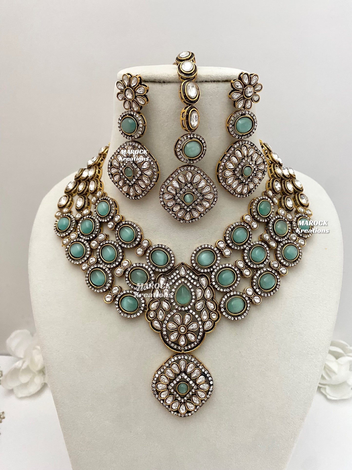 Jessie Tyani inspired Victorian Kundan Statement Necklace set