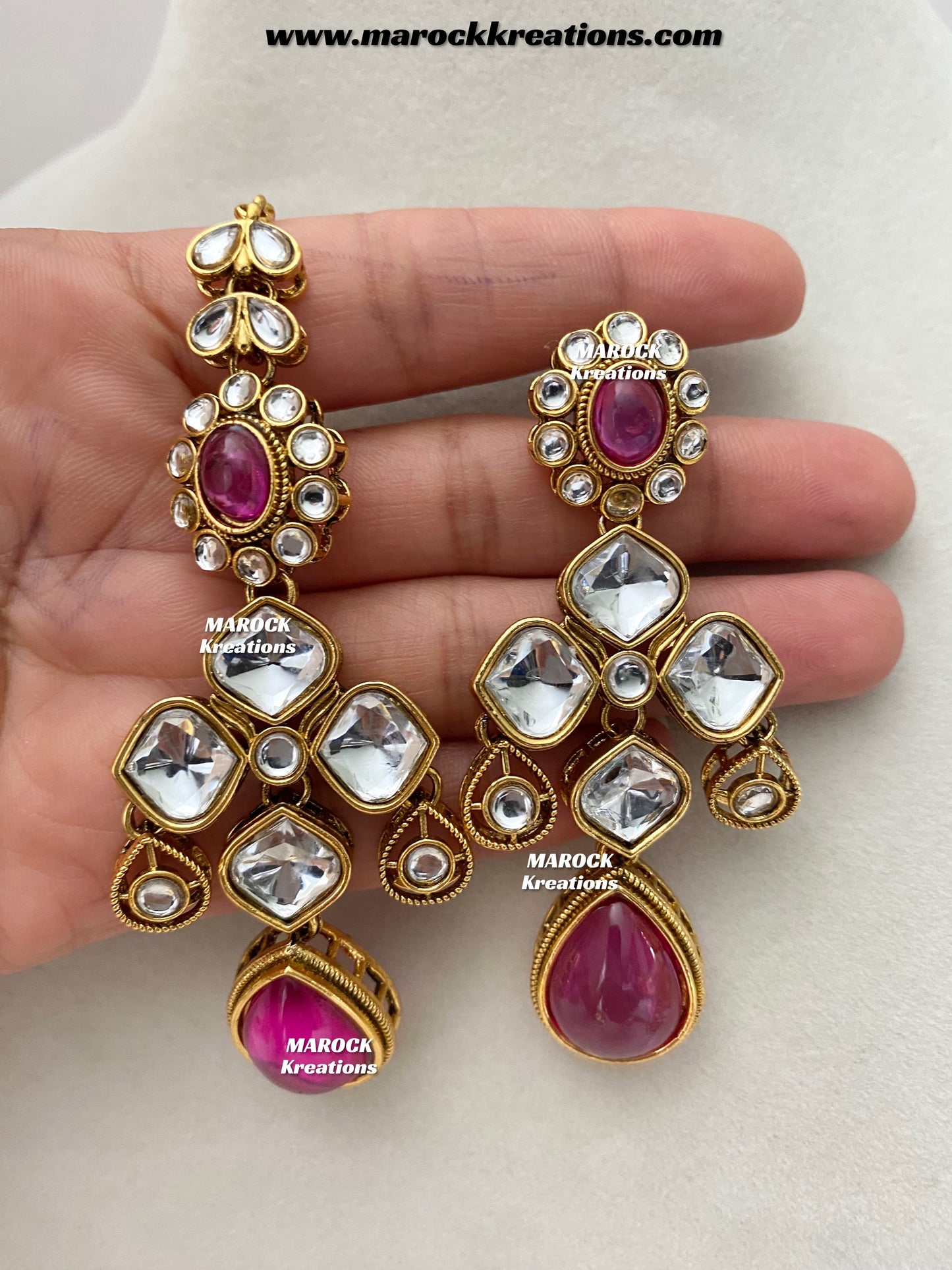 Romana Premium Quality Kundan Statement Necklace set