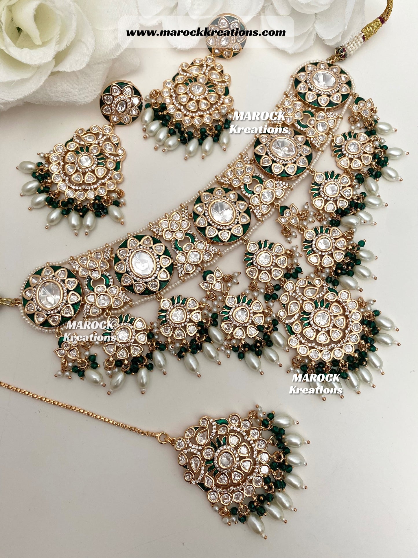 Jamila Tyani Inspired Premium Quality gold plated Kundan exclusive Necklace set