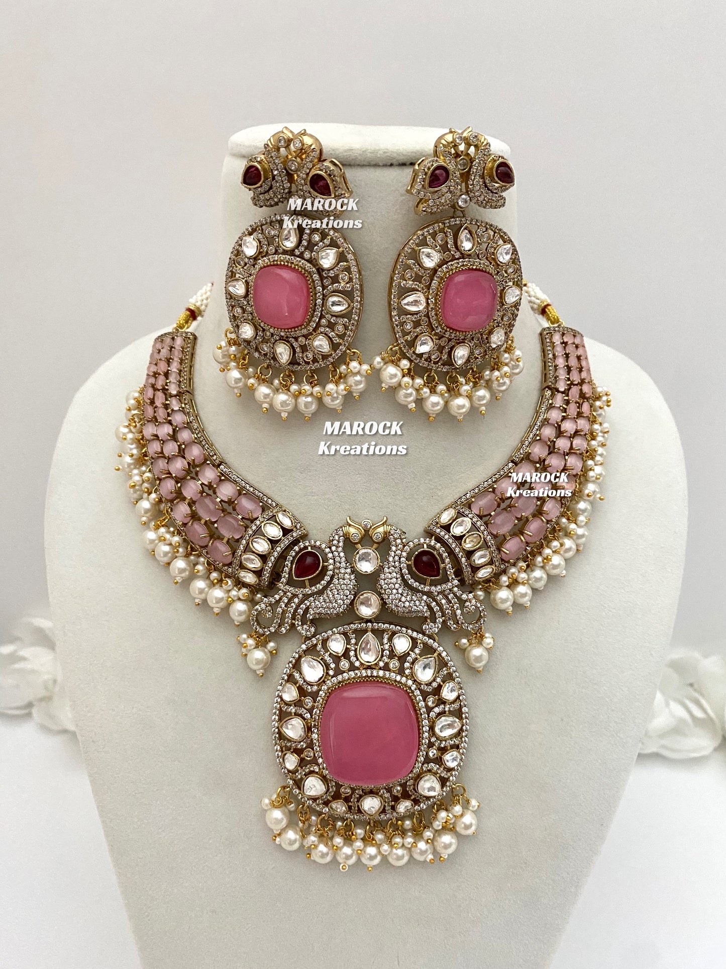 Ravina Tandon Bollywood style Sabyasachi inspired Premium Quality Moissanite Kundan Necklace set