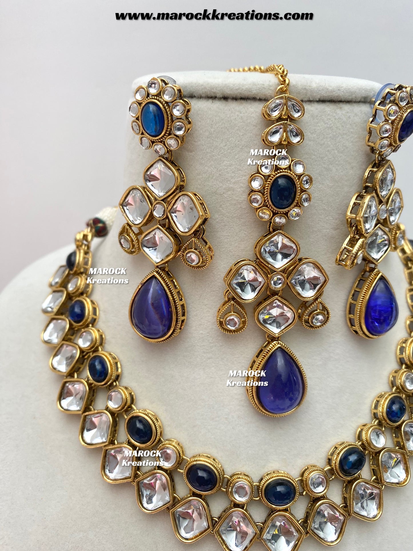 Romana Premium Quality Kundan Statement Necklace set