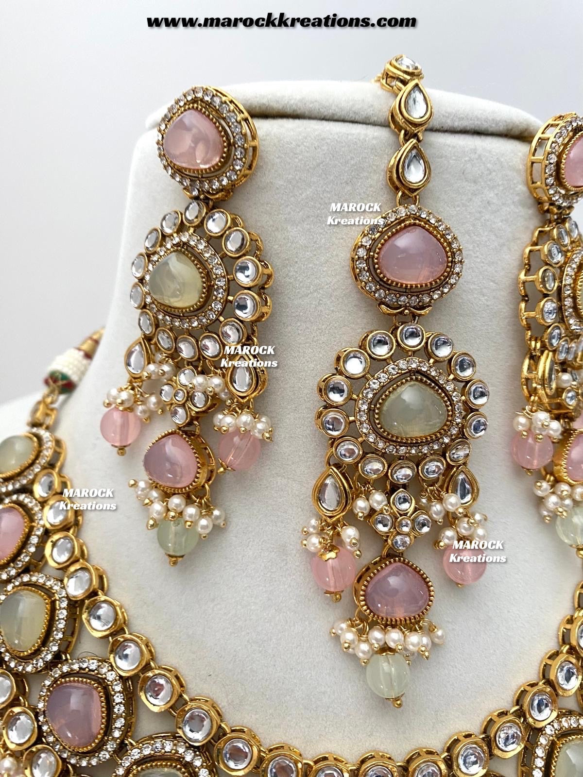 Harsha Premium Quality Kundan and Monalisa stone Statement Necklace set