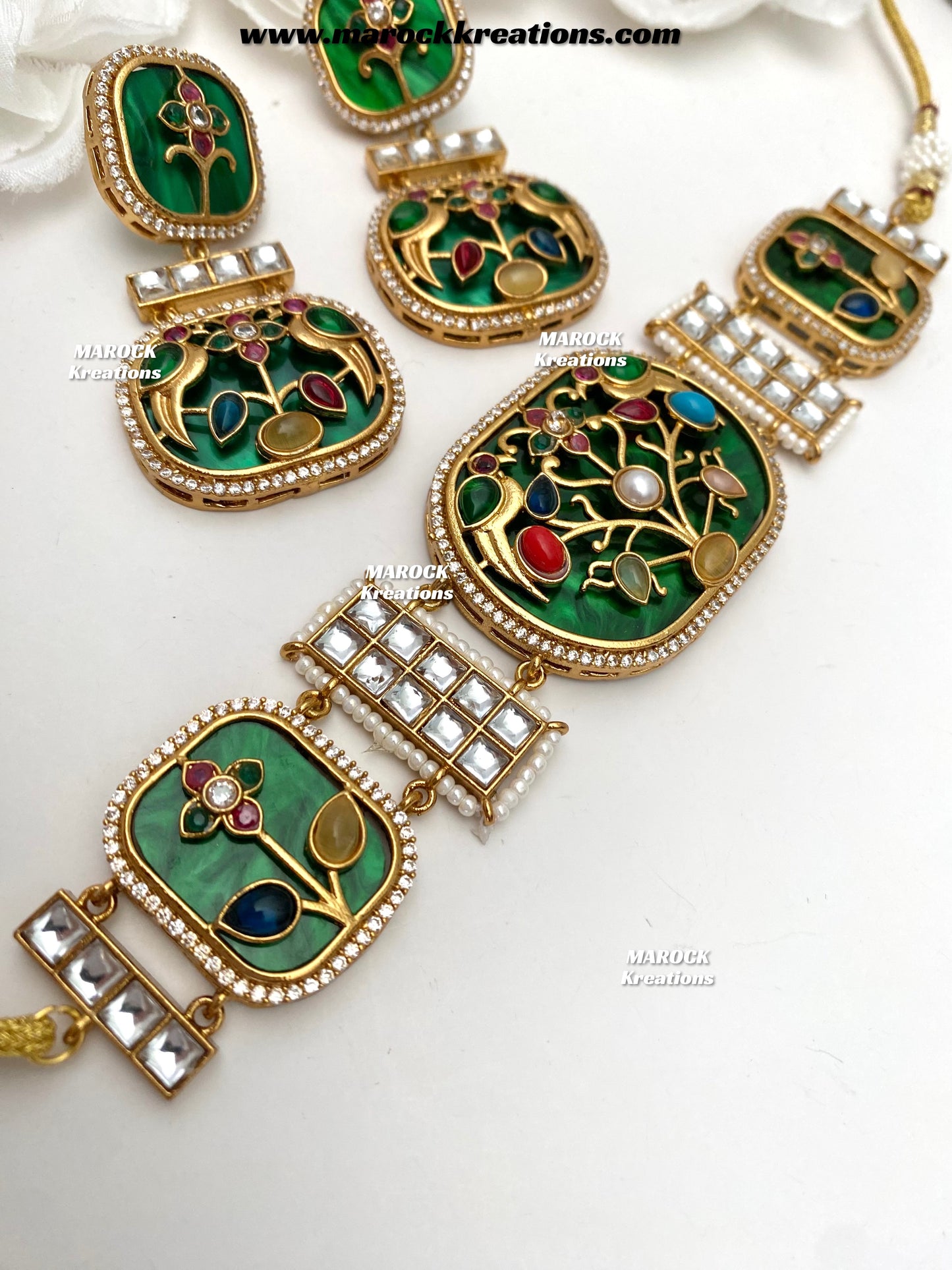 Swati Premium Quality sabyasachi inspired Statement kundan choker set