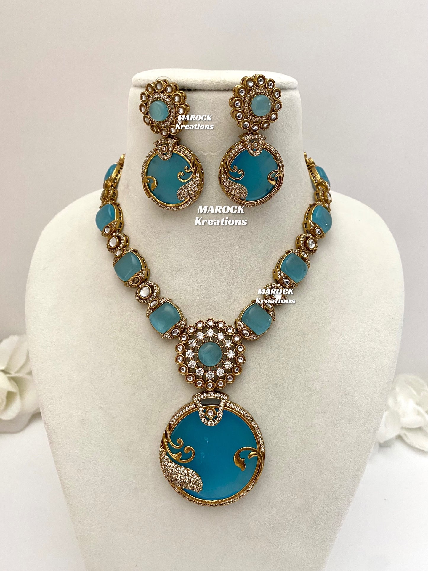 Haniya Sabyasachi inspired Premium Quality Moissanite Kundan Statement Necklace set