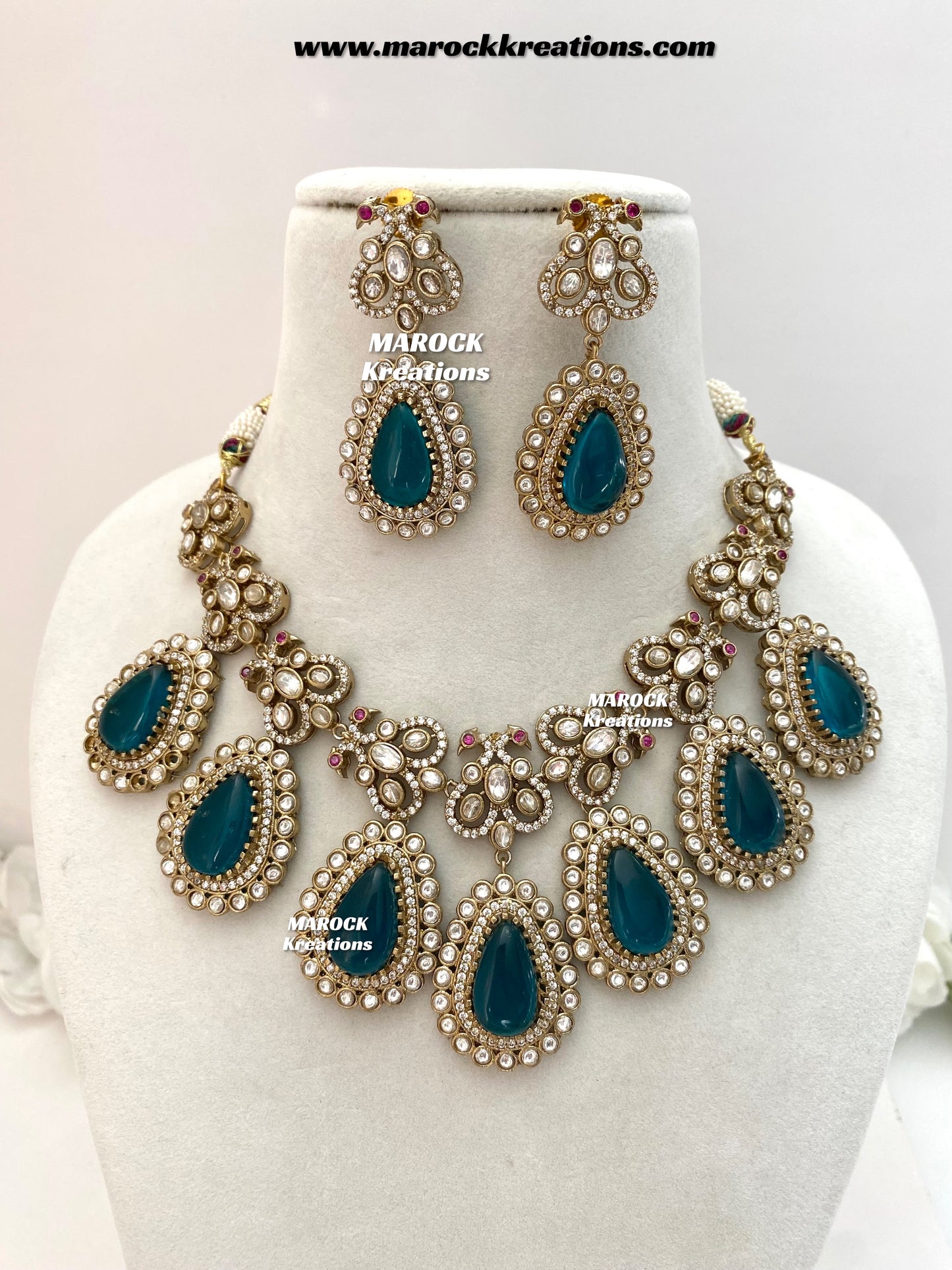 Roselina Sabyasachi inspired Premium Quality Moissanite Kundan Statement Necklace set