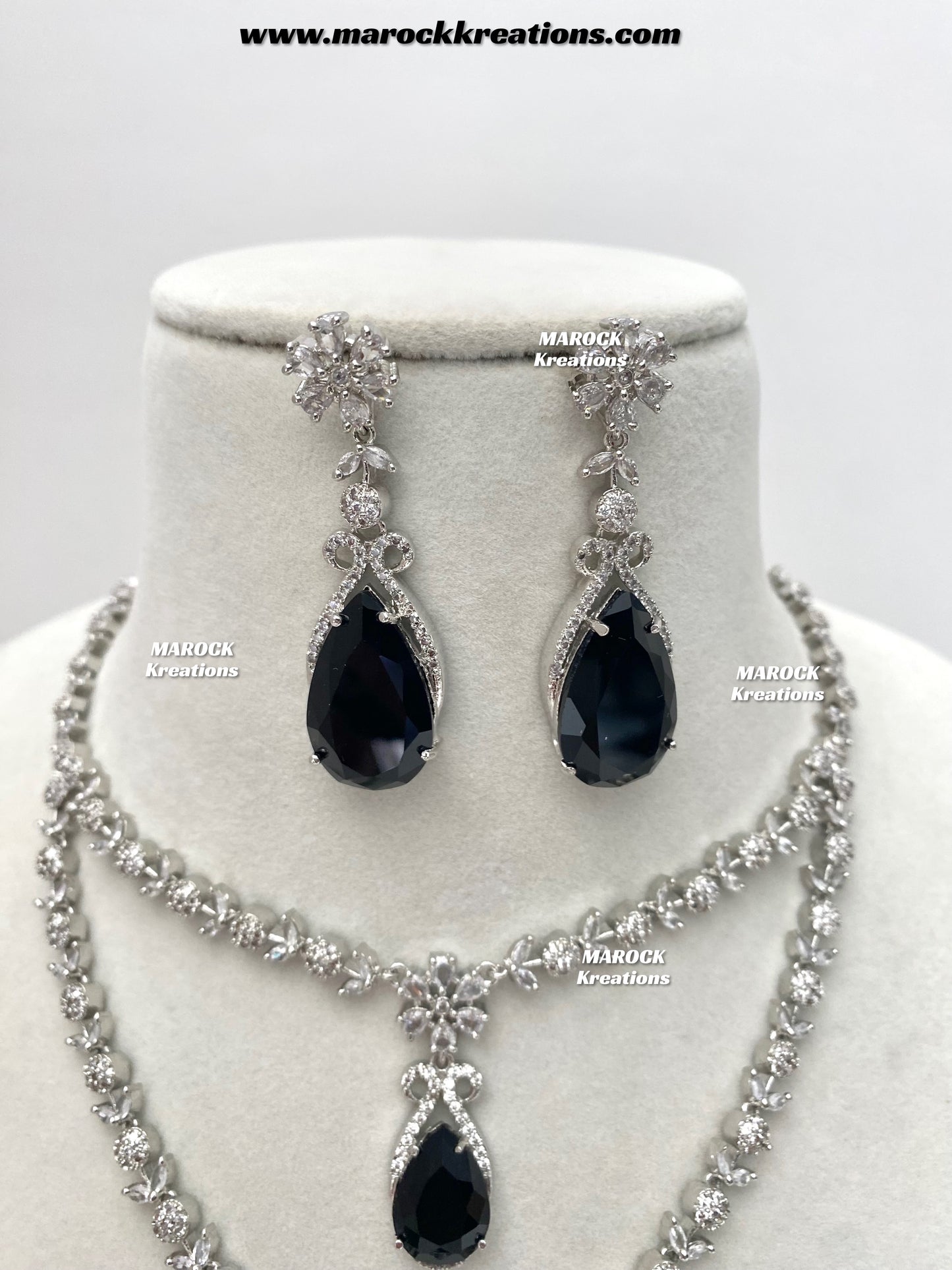 Lauren Silver American Diamond Necklace set