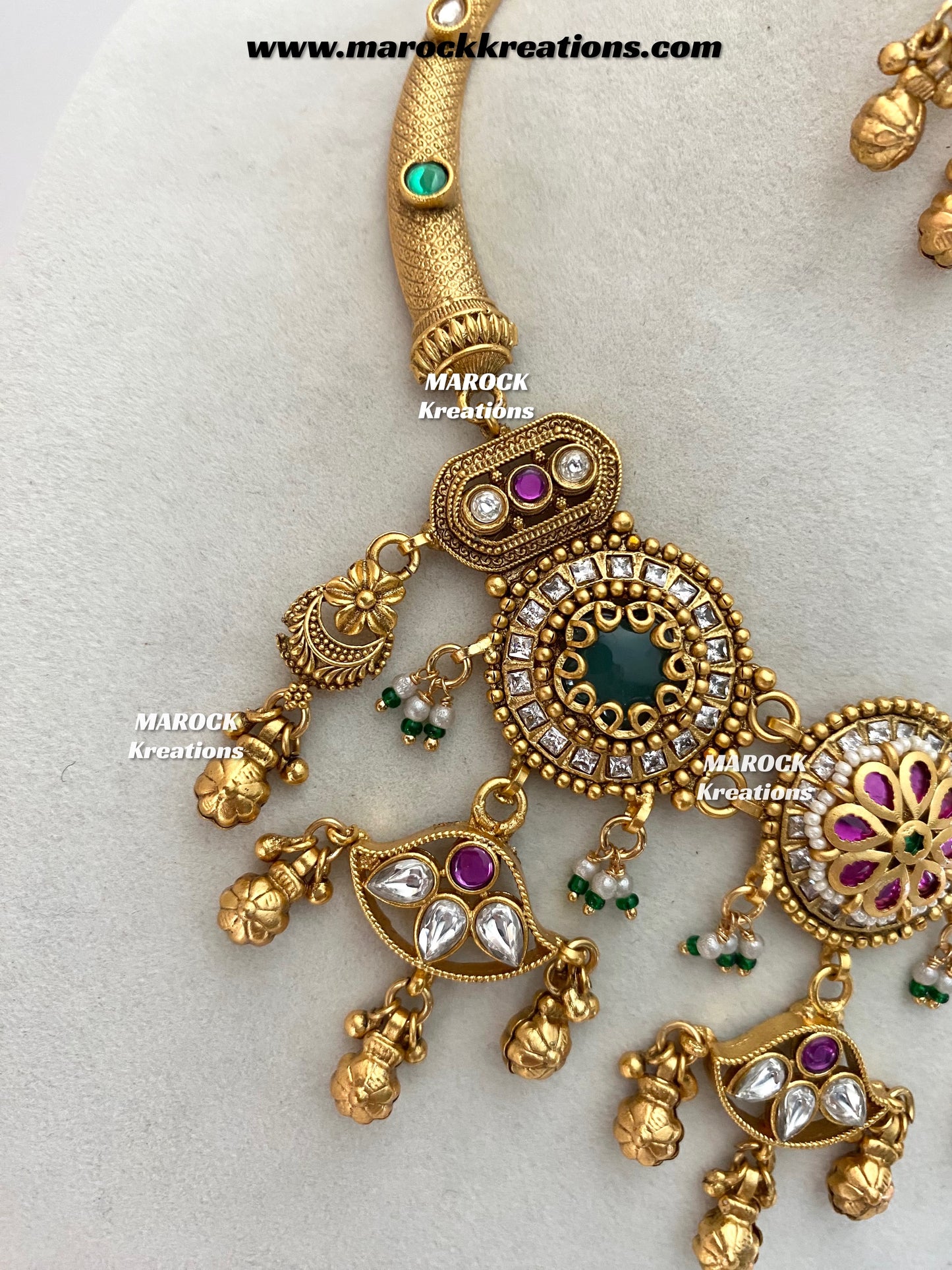 Rumela Premium Quality exclusive Gold Plated heritage necklace set